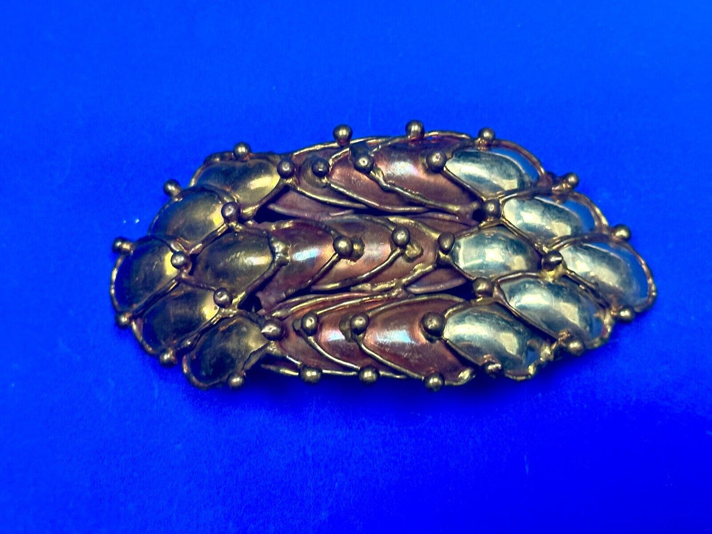 Abstract Brutalist Artisan Mixed Metal Hippy HUGE!  Belt Buckle