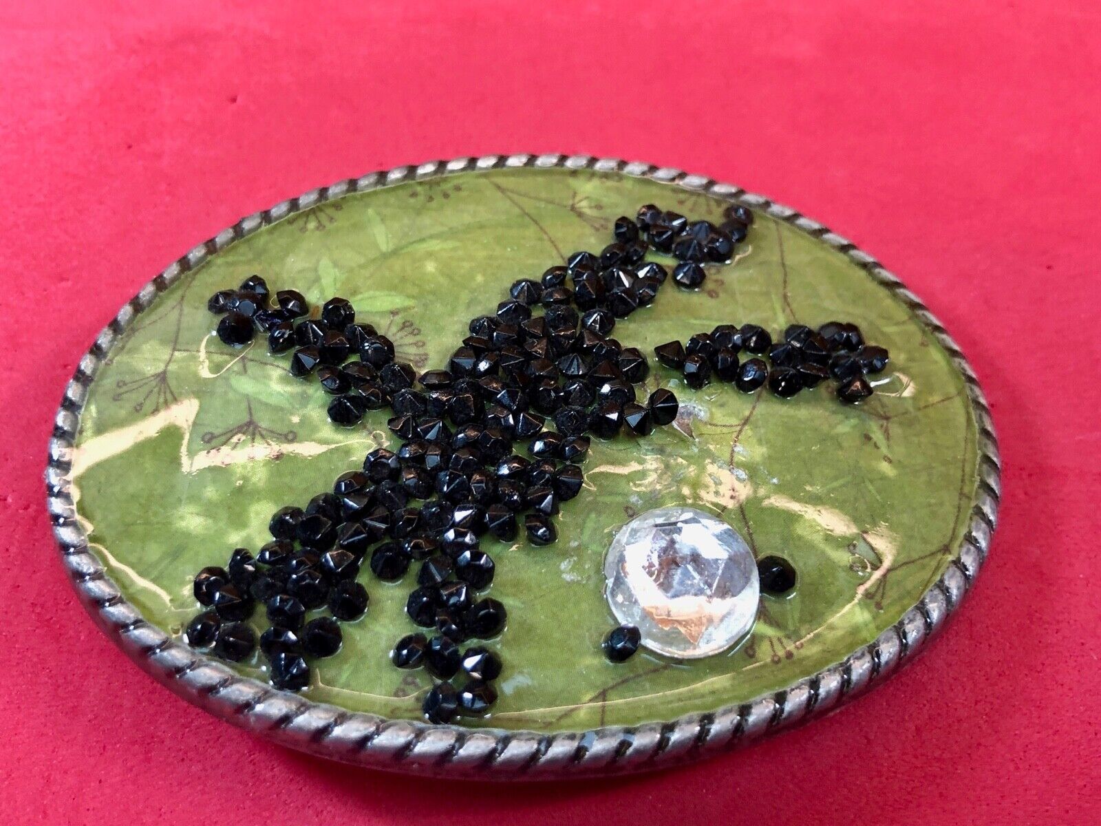 Unique IVAN western belt buckle - Stone Art Artisan pattern starfish design