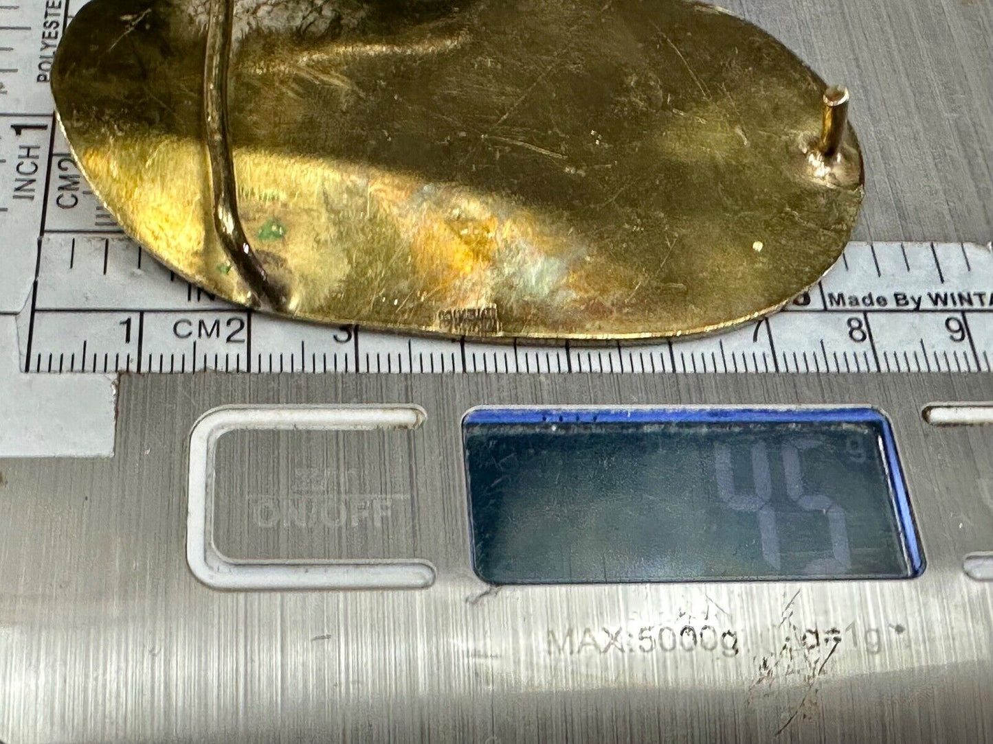 A Project belt buckle to repair - Missing inlaid inlay Abalone shell