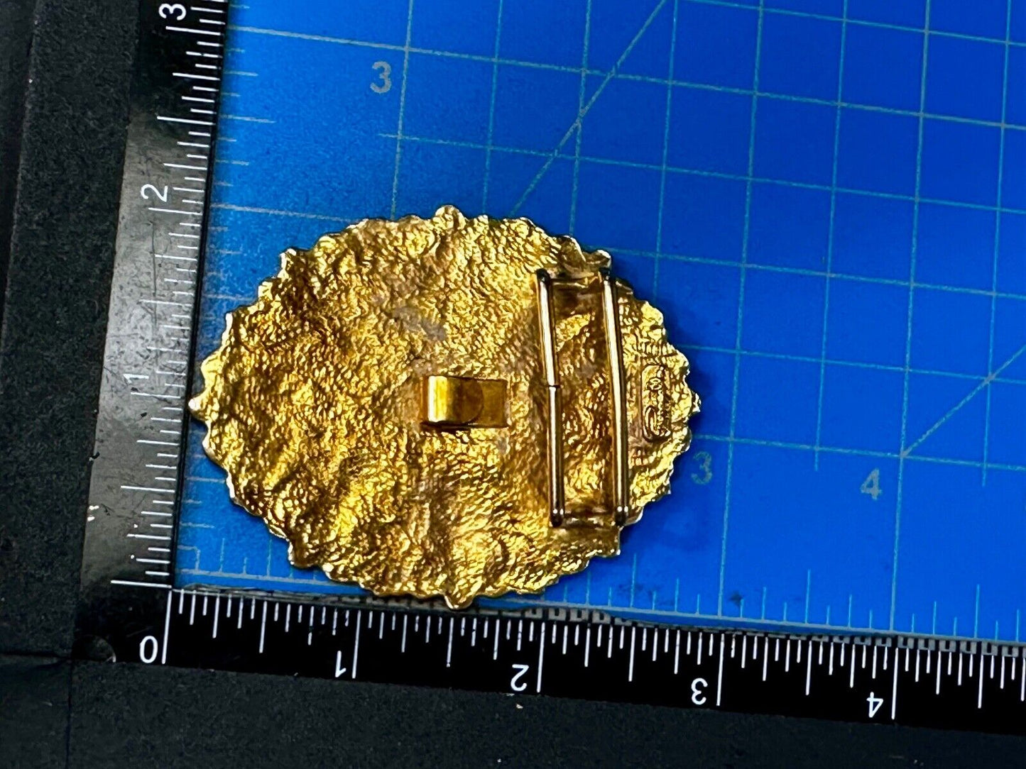 Vintage Leaf Theme Large Gold Tone VTG Belt Buckle by Pappagallo