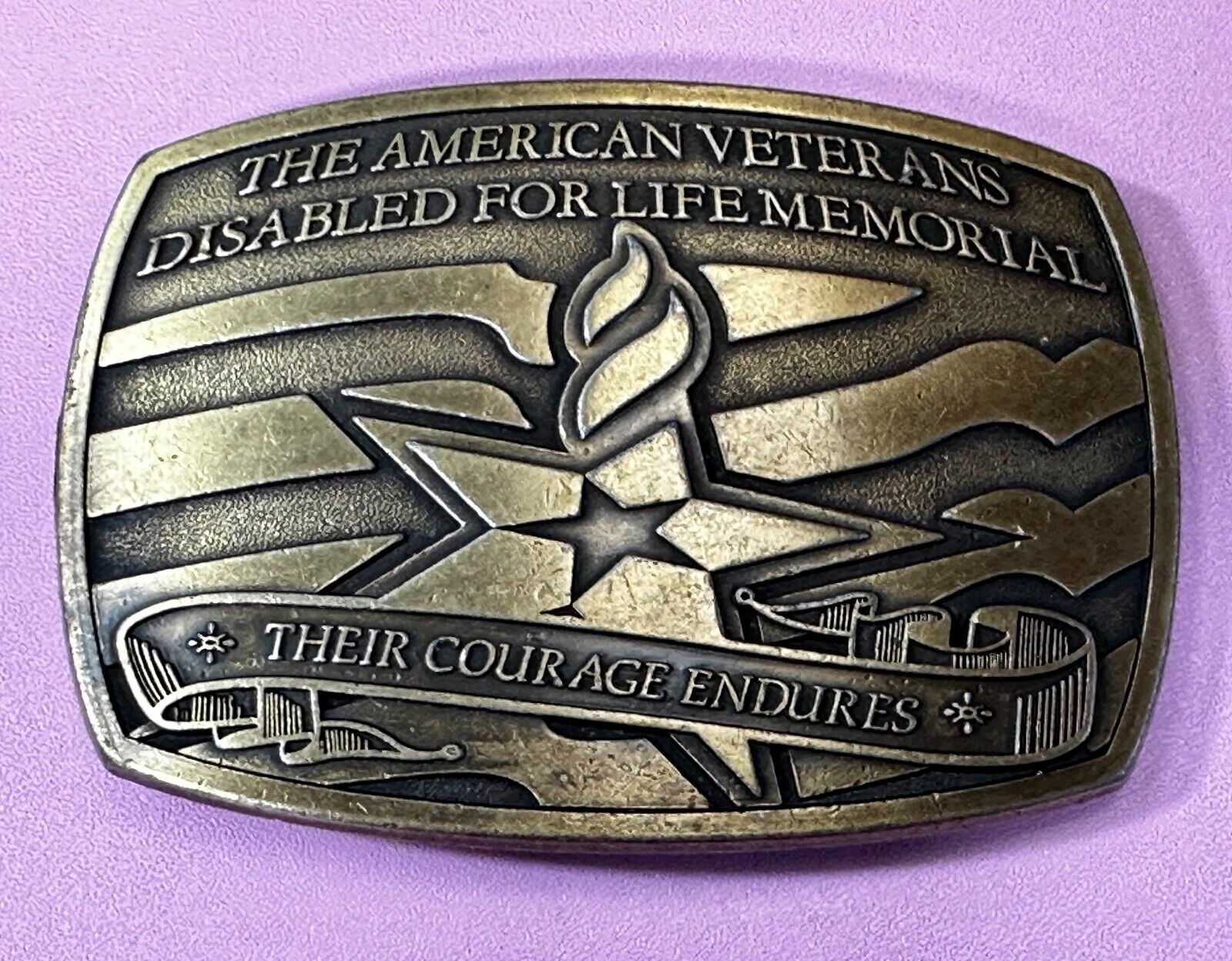 The American Veterans Disabled For Life Memorial Commemorative Belt Buckle