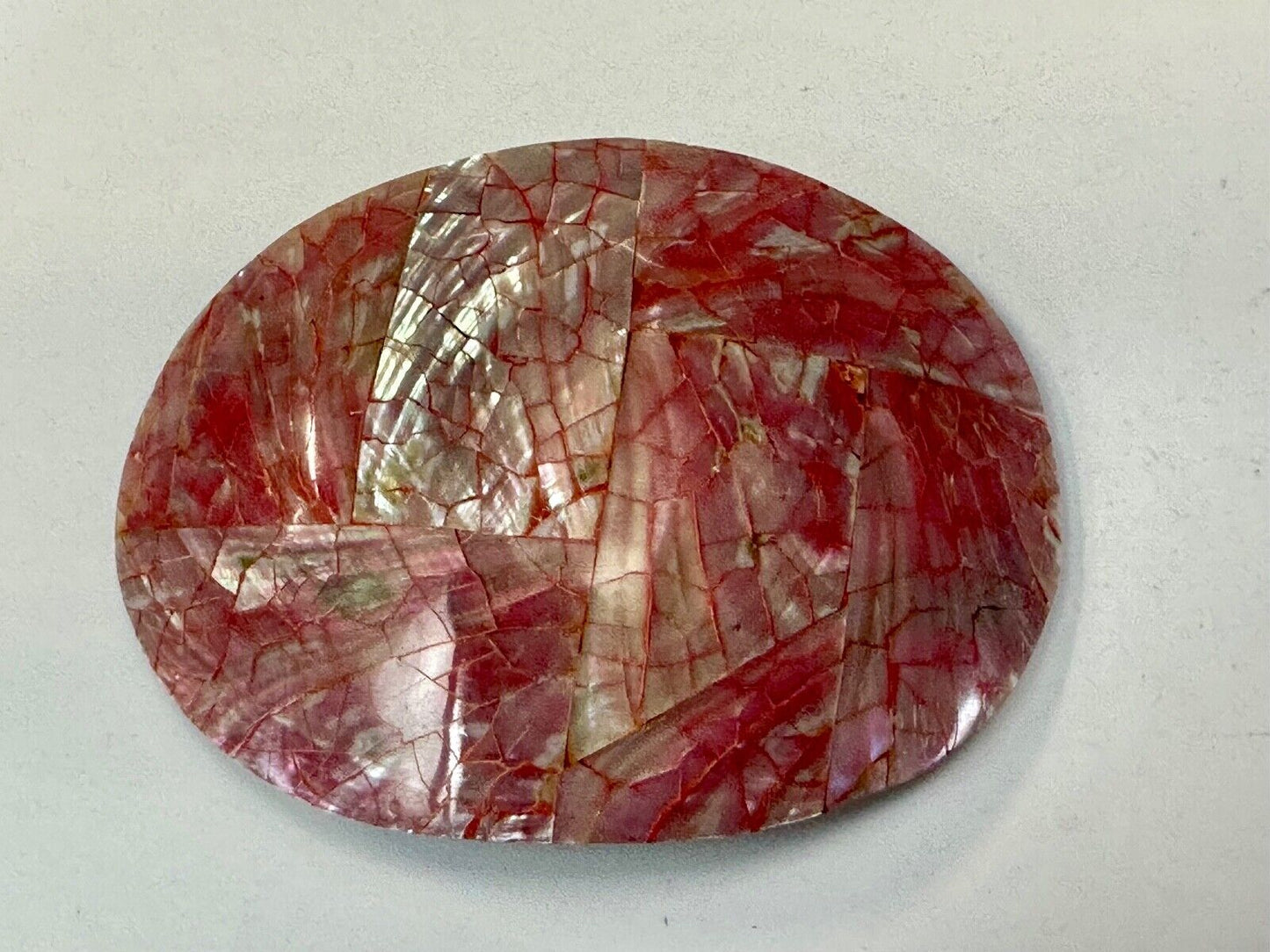 80s Charmant Beverly Hills Different Abstract Cracked Shell Style belt buckle