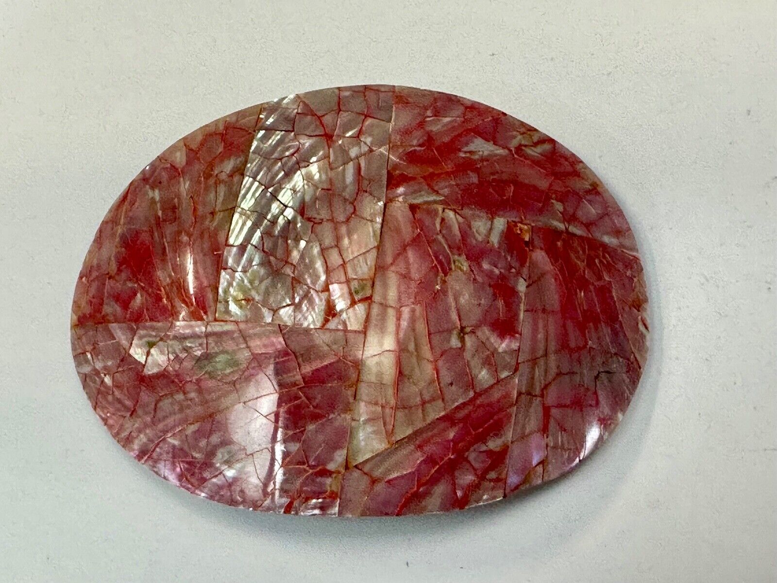 80s Charmant Beverly Hills Different Abstract Cracked Shell Style belt buckle