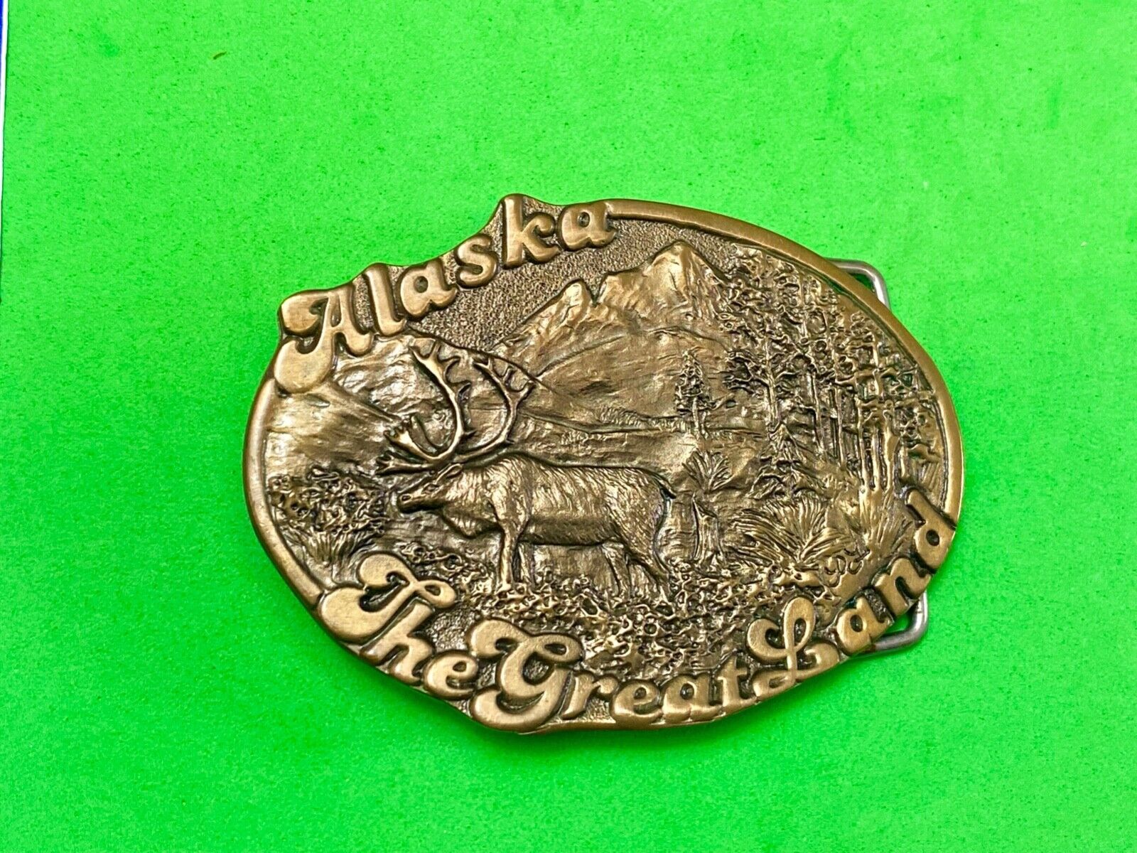 Alaska - The Great Land Vintage 1983 belt buckle - Alaska Frontier Arts LTD