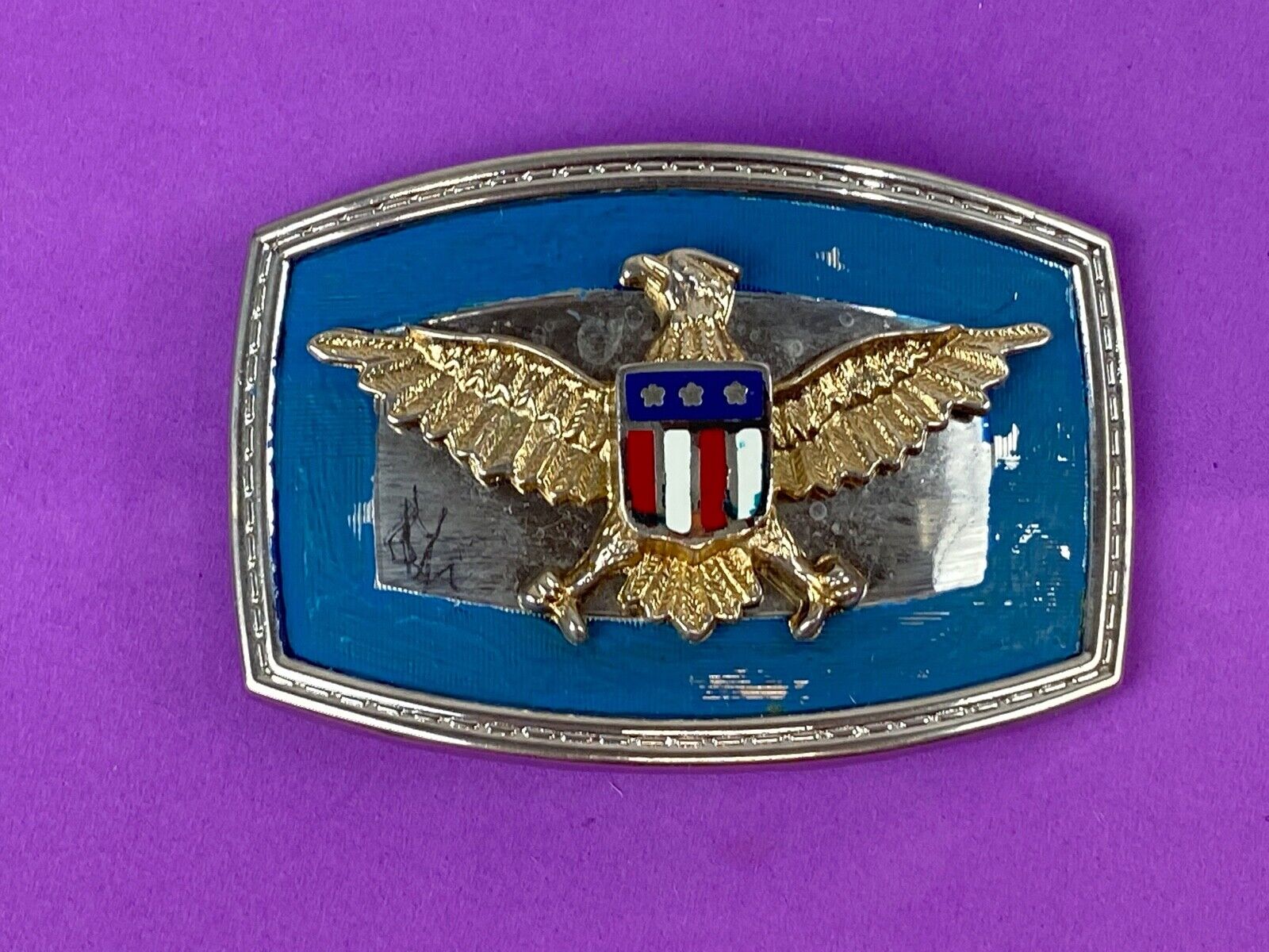 United States Of America Eagle With Shield Belt Buckle Colorful!   Different!