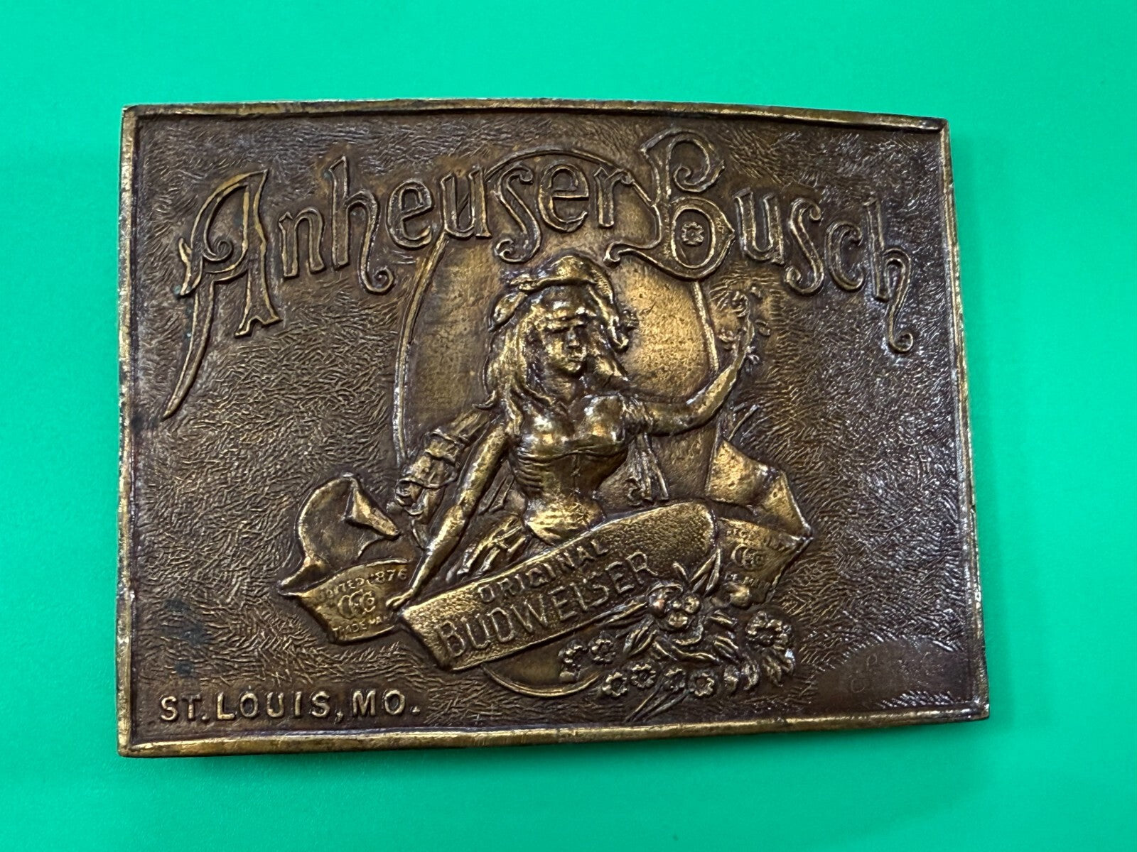 Anheuser Busch Original Budweiser St. Louis Mo. Promo Belt Buckle Bergamot B-168