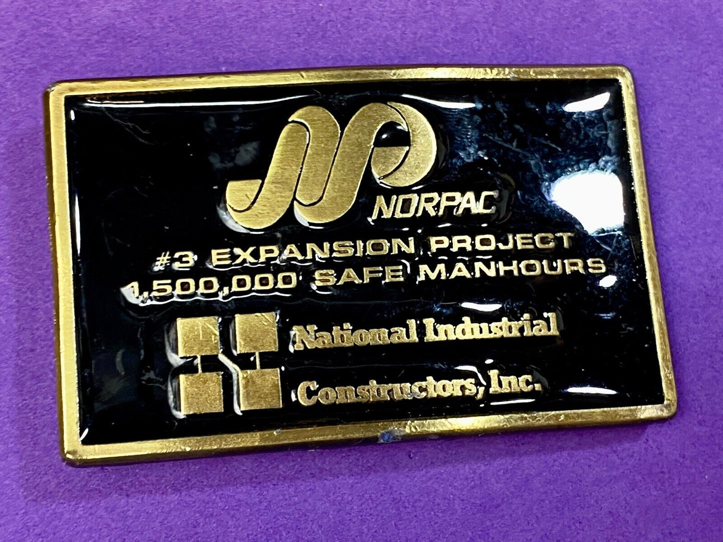 VINTAGE 1970s Norpac  NATIONAL INDUSTRIAL CONSTRUCTOR'S, INC. BUCKLE