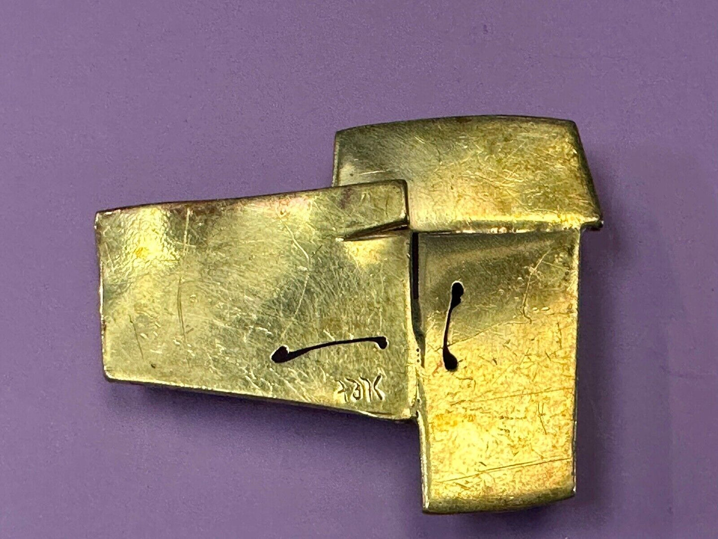 Artisan Brass Abstract Crumpled Paper Art Hippy Belt Buckle