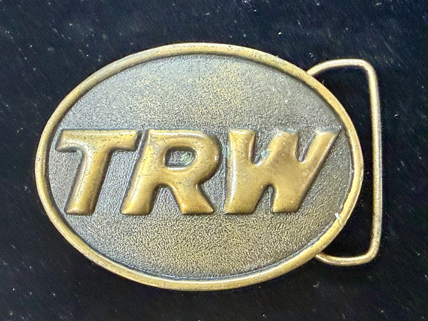 TRW Automotive Parts Advertising Promo Vintage Indiana Metal Craft Belt Buckle