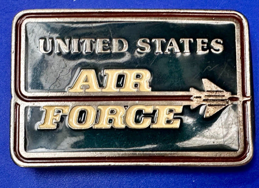 USAF United States Air Force Fighter Jet Plane logo Vintage numbered Belt Buckle