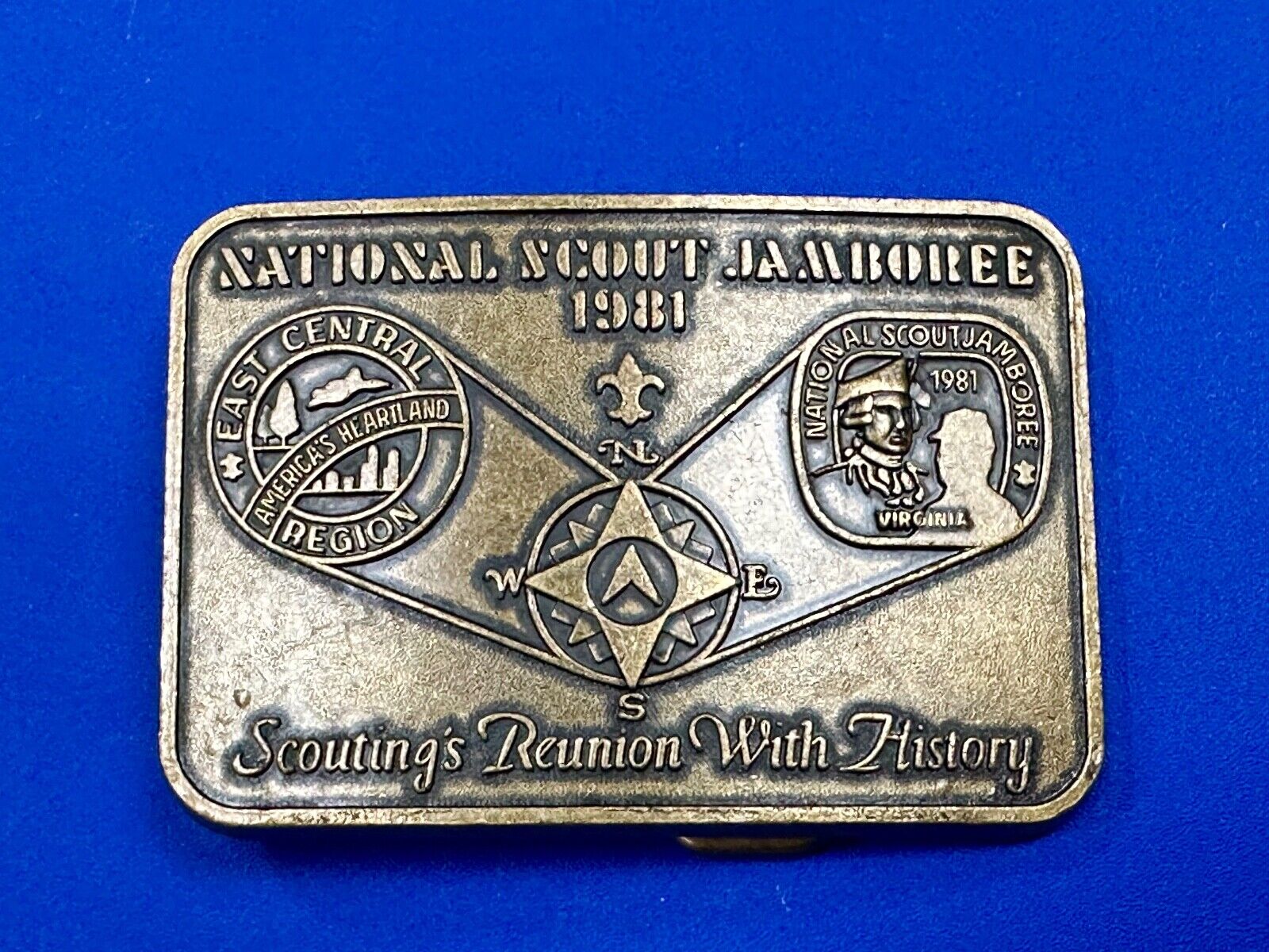 1981 National Scout Jamboree Belt Buckle BSA Boy Scout of America East Central