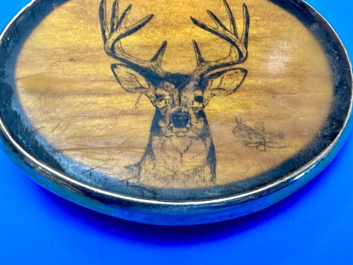 Deer Elk Buck Doe Gorgeous 1970s VON WEST Belt Buckle