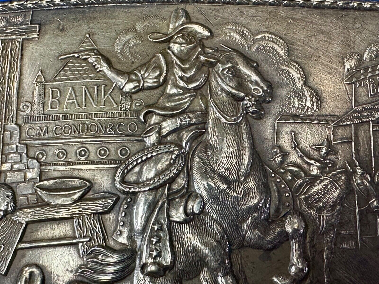 The Dalton Gang Collectors Brass Belt Buckle West Cowboy Style - see Hallmarks!