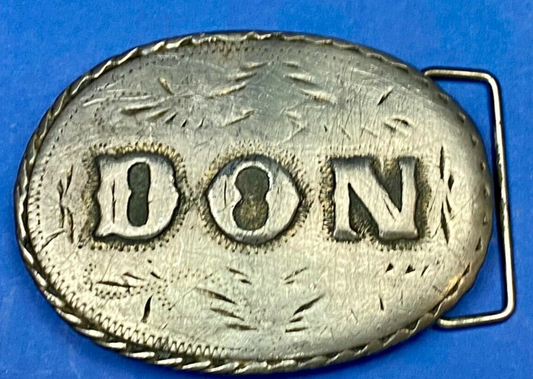 Vintage 1981 Name Don Western Oval Belt Buckle By Spec-Craft