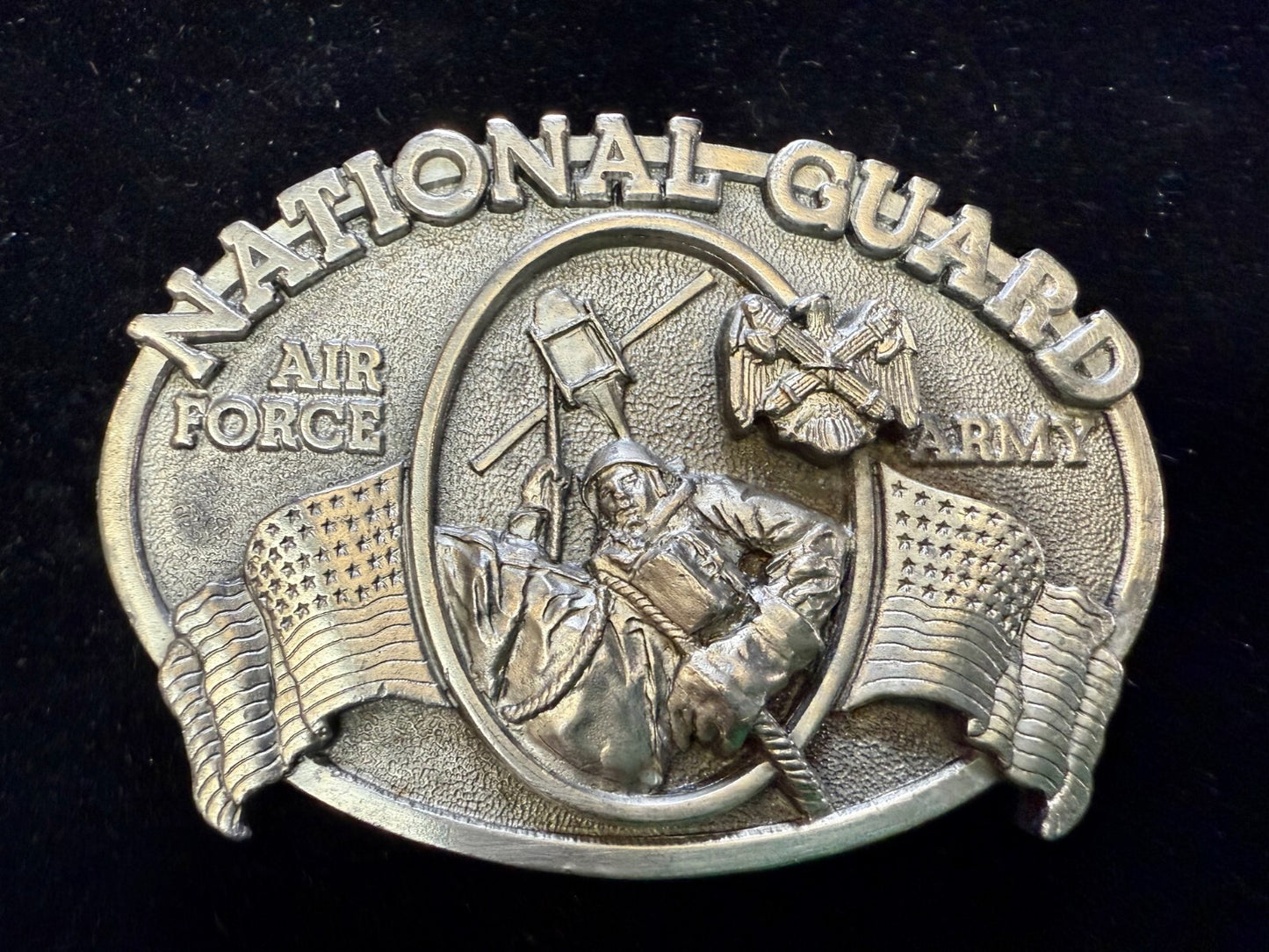 United States National Guard Air Force Army Vintage 1982 Bergamot Belt Buckle