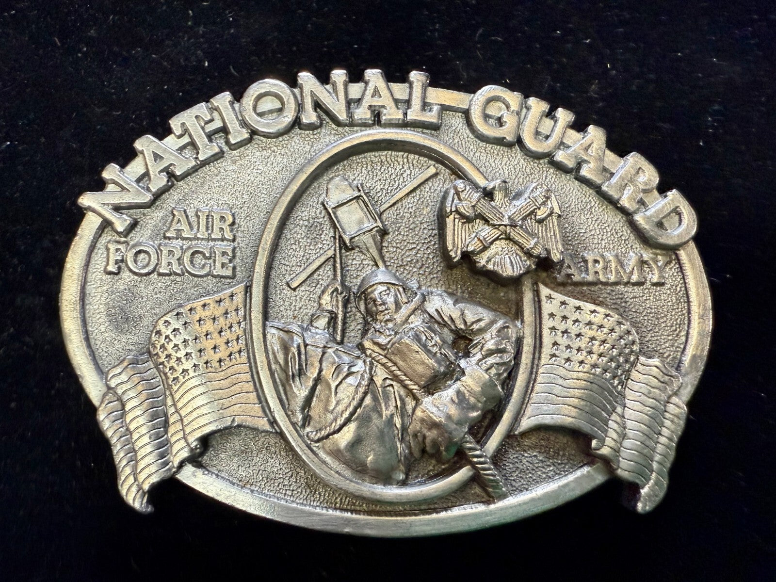 United States National Guard Air Force Army Vintage 1982 Bergamot Belt Buckle