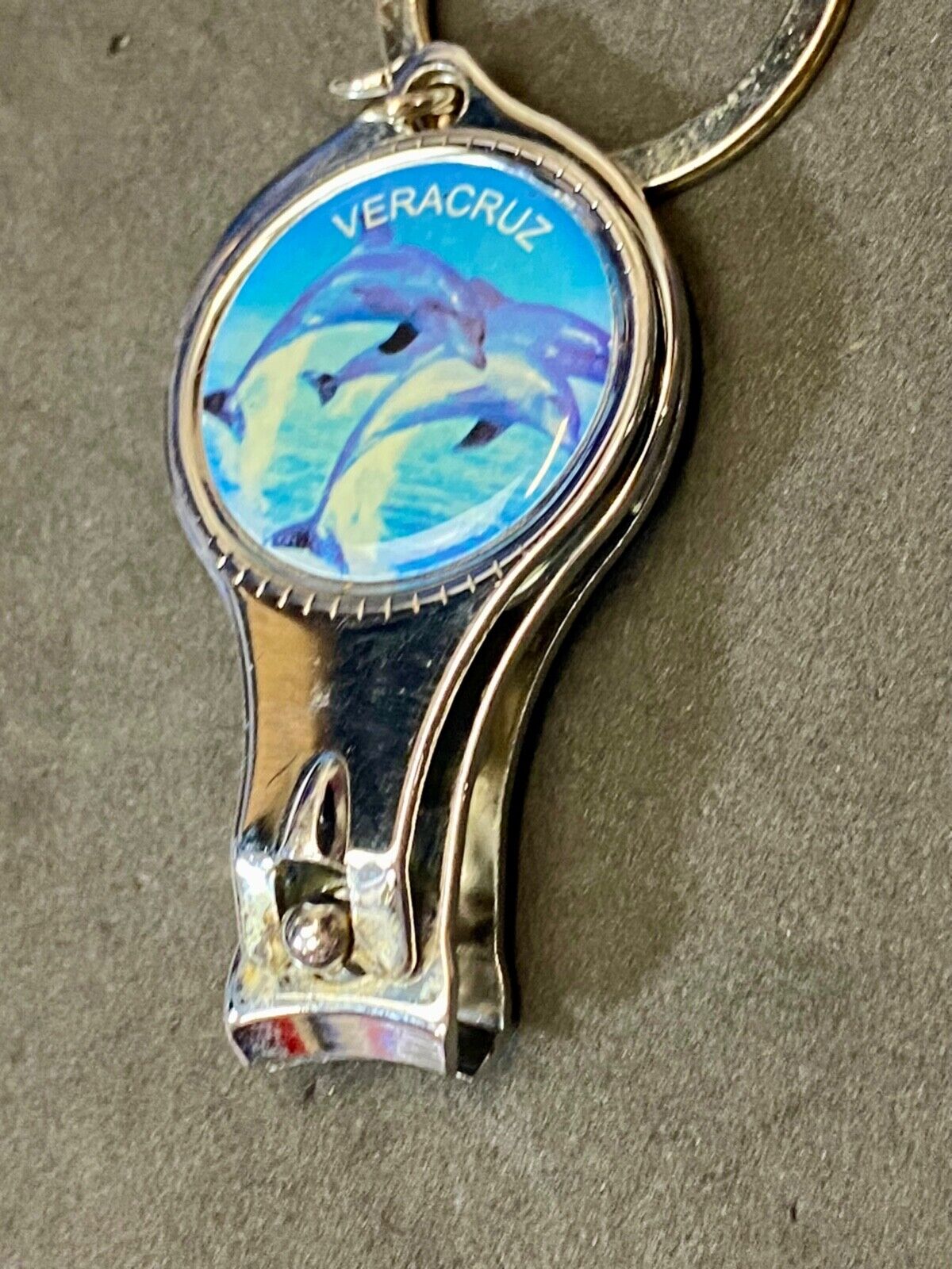 Veracruz (Mexico) Jumping swimming dolphins key chain keychain toenail clipper