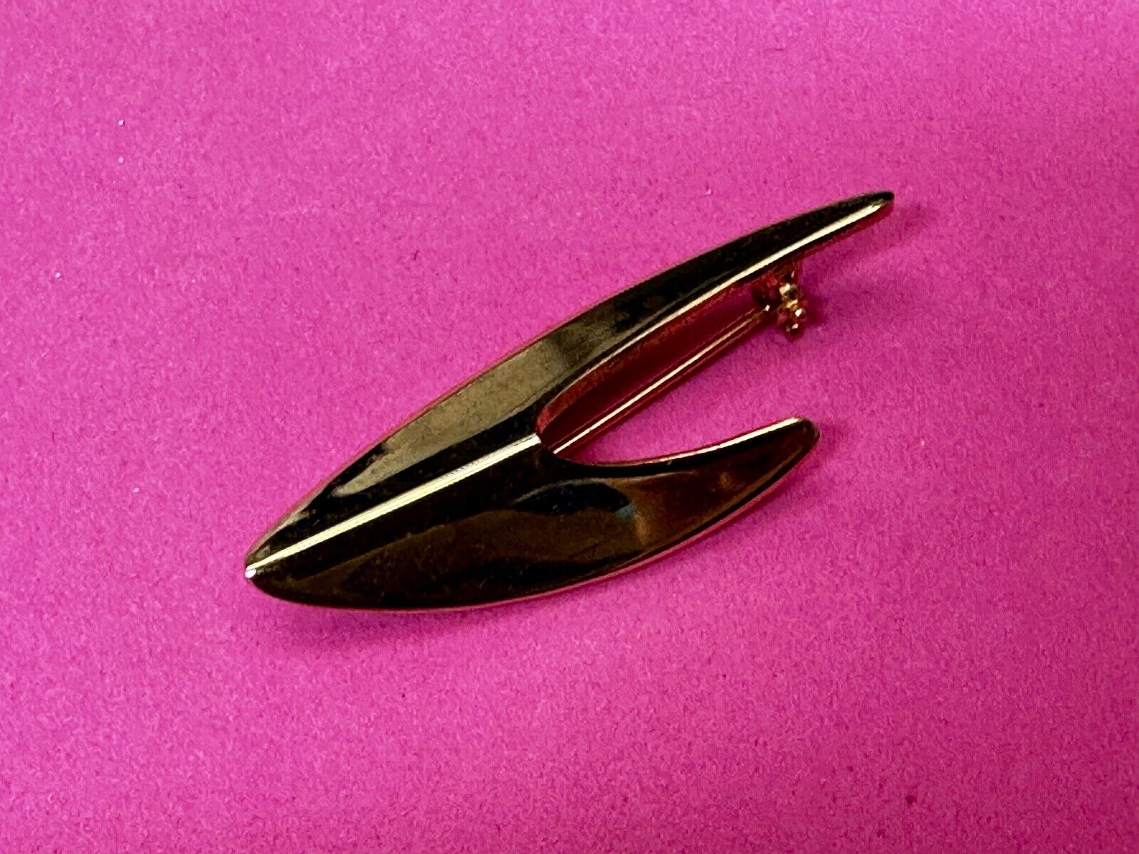Unique Abstract Gold Tone Brooch Pin Vintage Signed Emmons