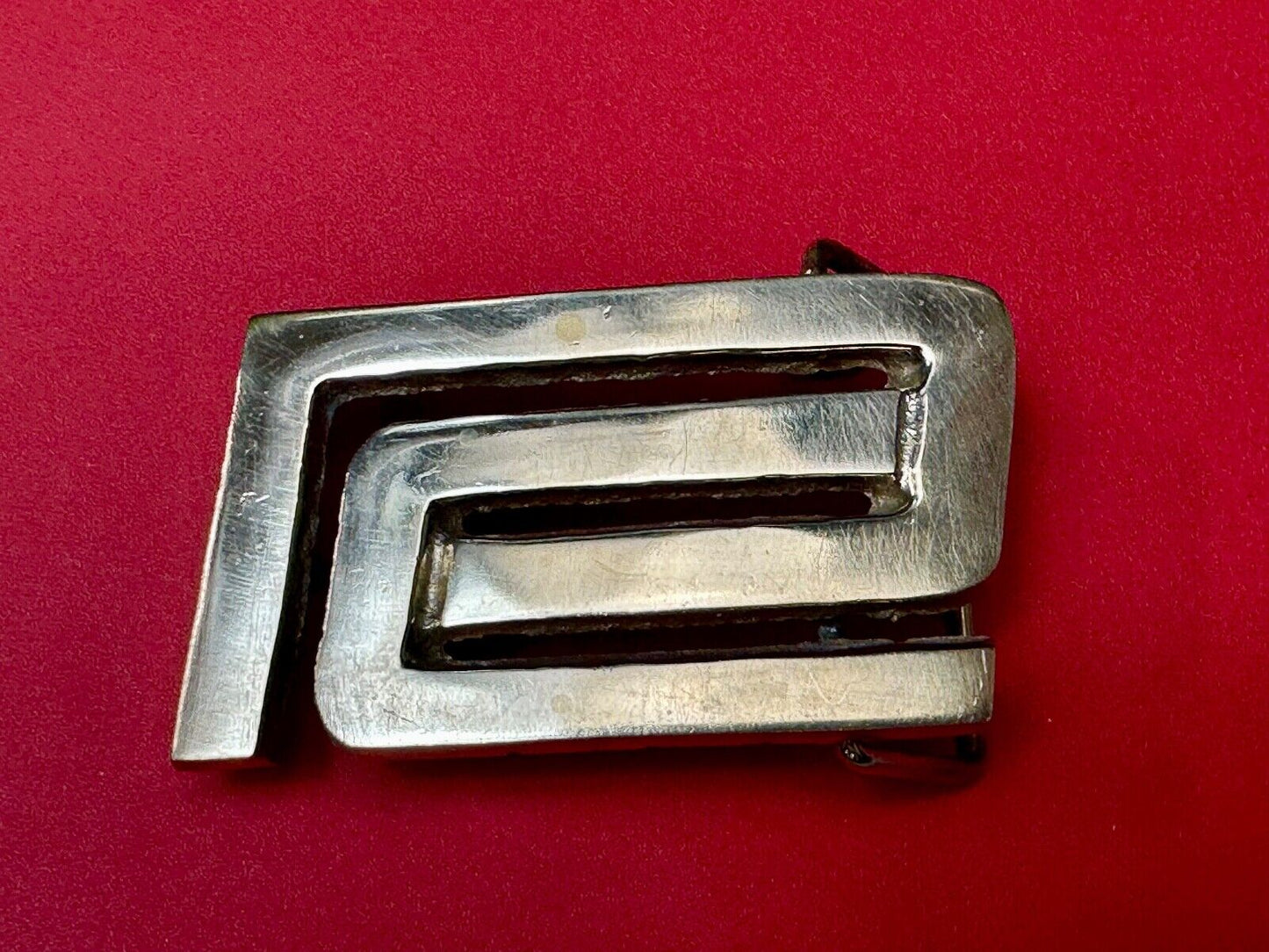 Abstract Design R Company Emblem? Vintage  Solid Brass Belt Buckle