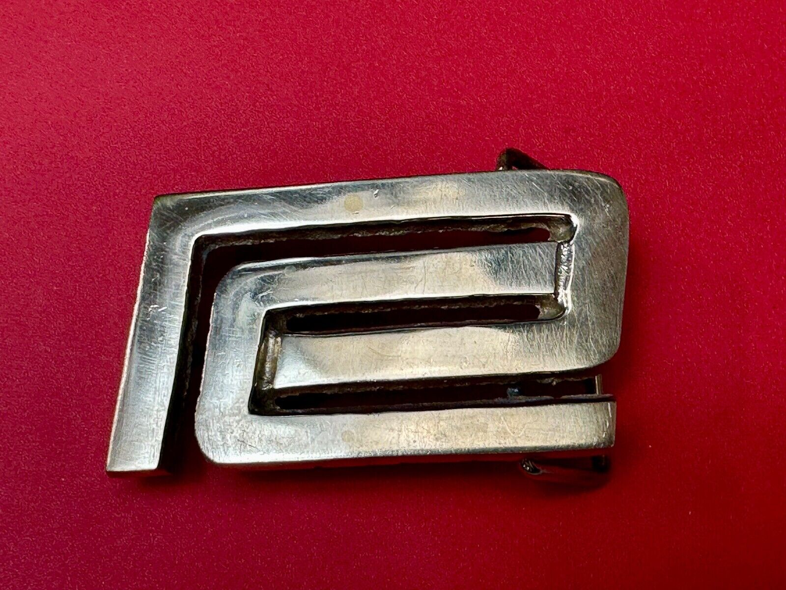 Abstract Design R Company Emblem? Vintage  Solid Brass Belt Buckle