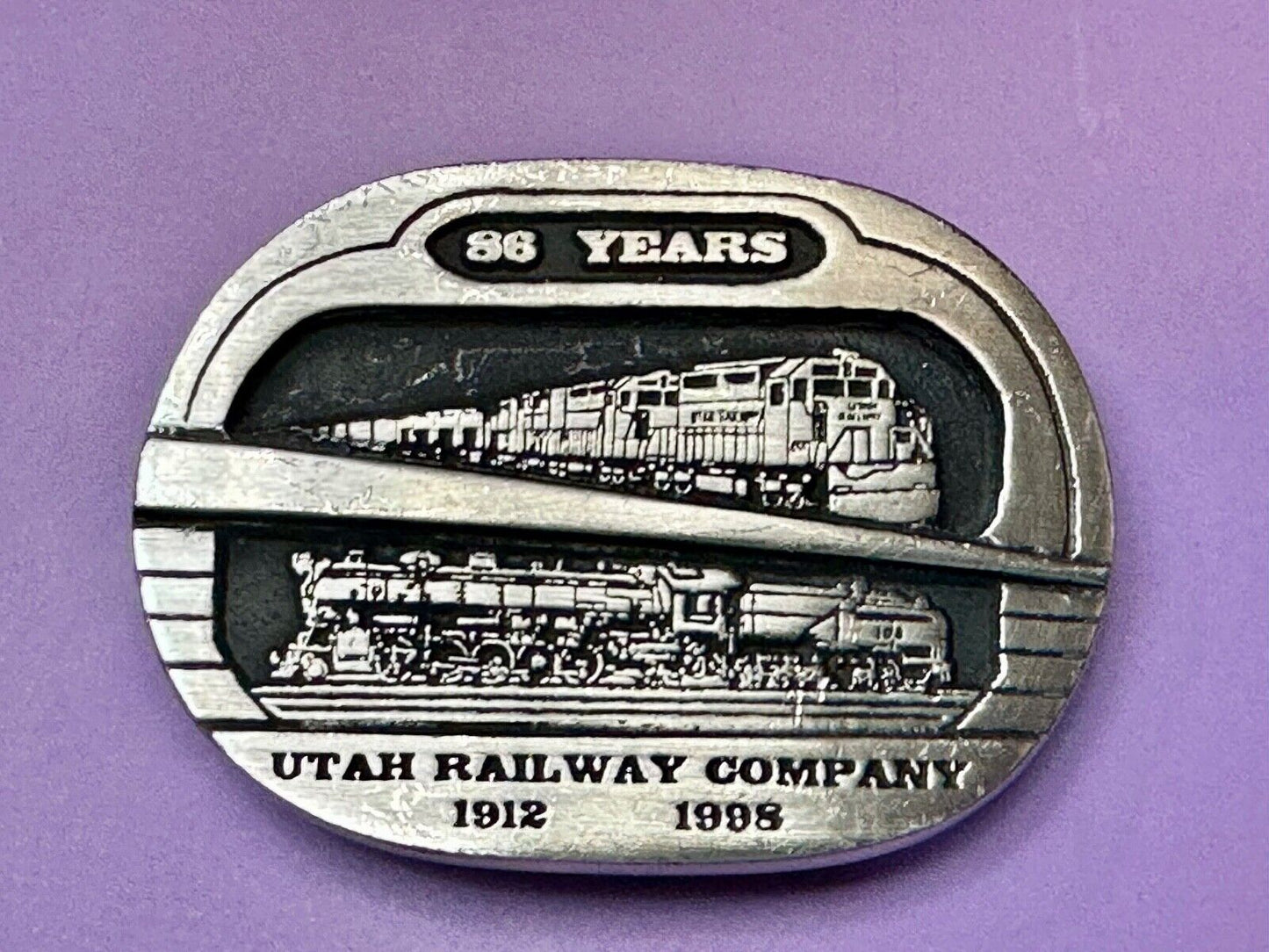 Utah Railway Company Vintage 1998 86 years Commemorative Gary Prazen Belt Buckle