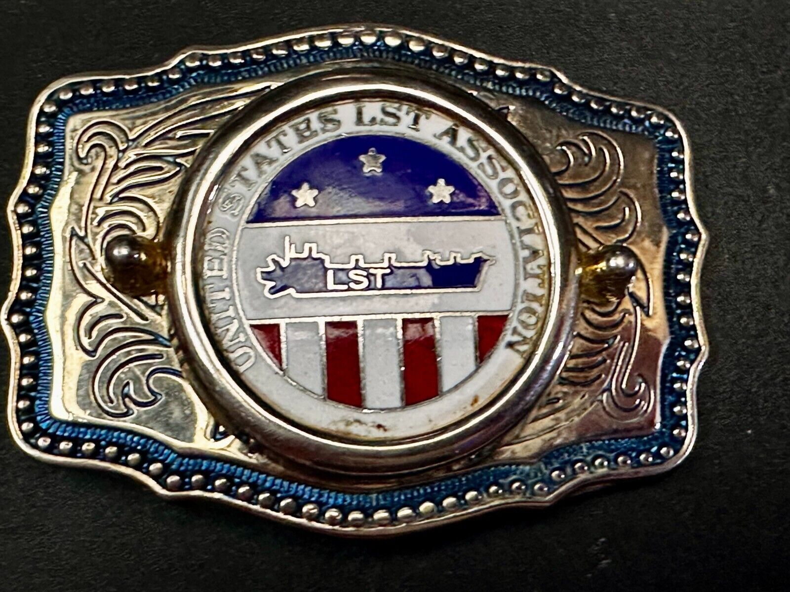 United States LST Association Insert for Coin or Stone Centerpiece Belt Buckle