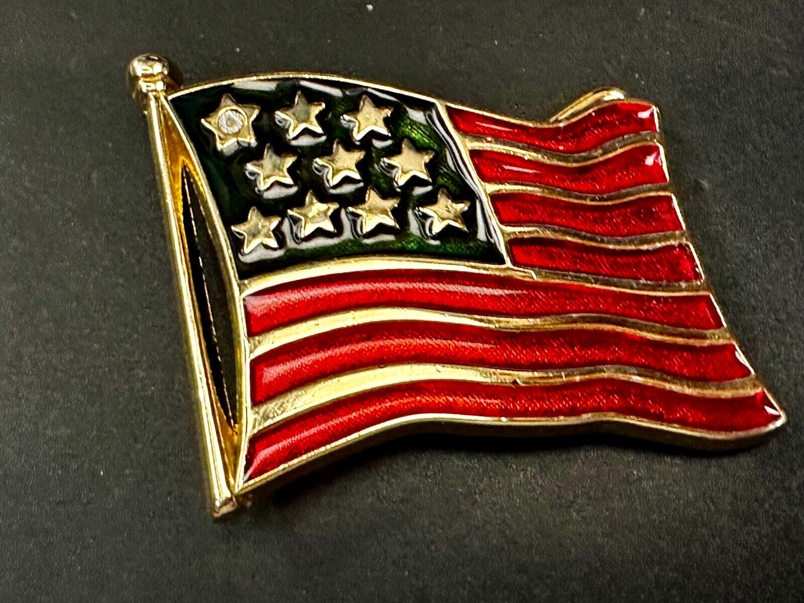 American Flag USA Stars and Stripe Enameled Patriotic United States Belt Buckle