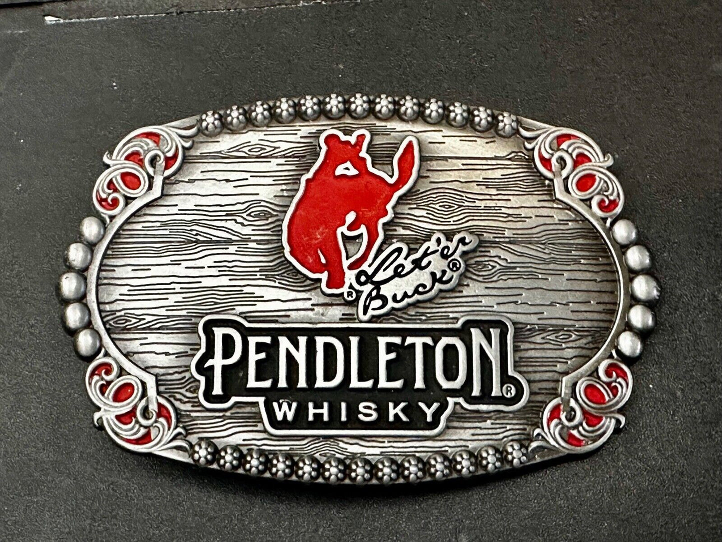 2023 Pendleton Whisky Let'er Buck Montana Silversmith Rodeo Cowboys Belt Buckle