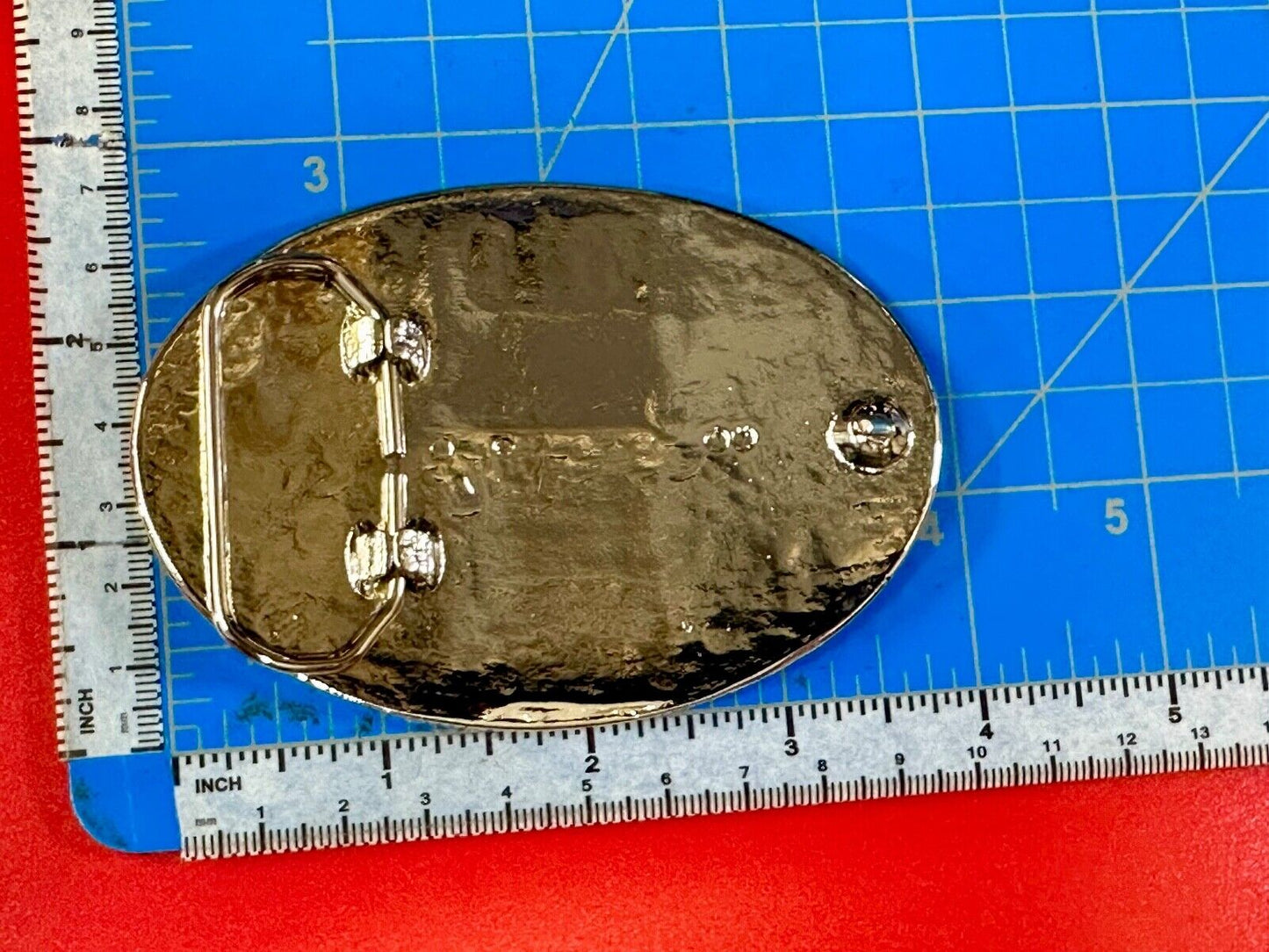 4" wide western silver tone NOS belt buckle your craft project or to wear!