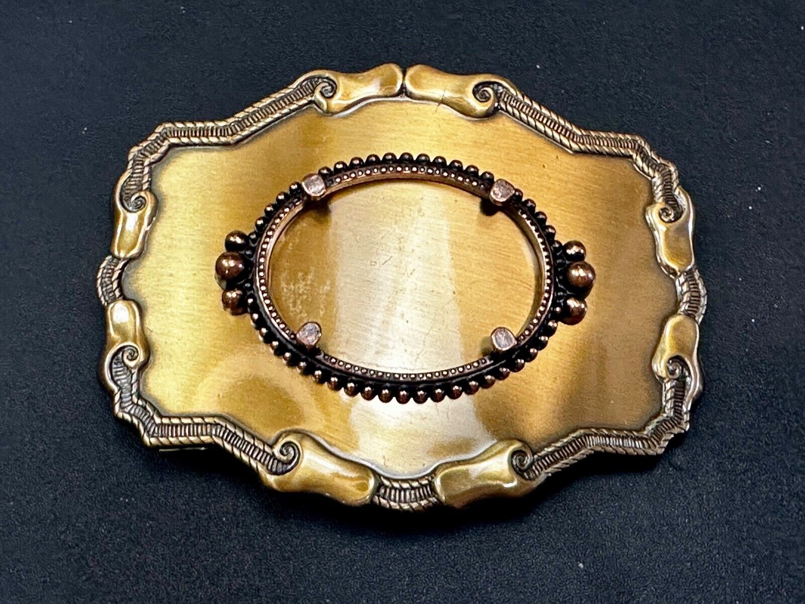 30 x 40 mm Gold Color Western Blank Belt Buckle To Mount Your Cabochon Gem Stone
