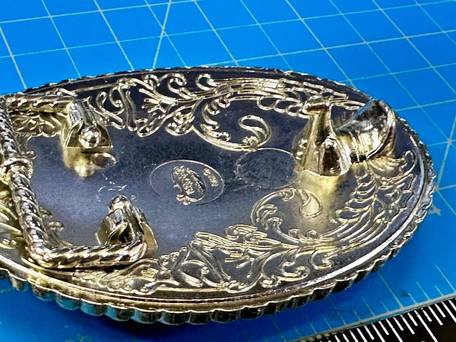 Trout Fish Fisherman Gift Vintage 1978 Oval Belt Buckle by Rain Tree