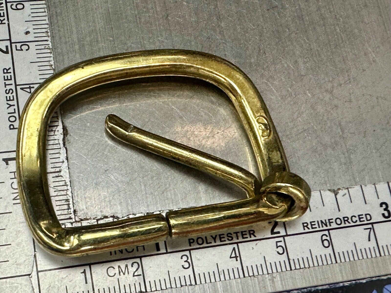 Vintage curved rectangle replacement belt buckle marked W