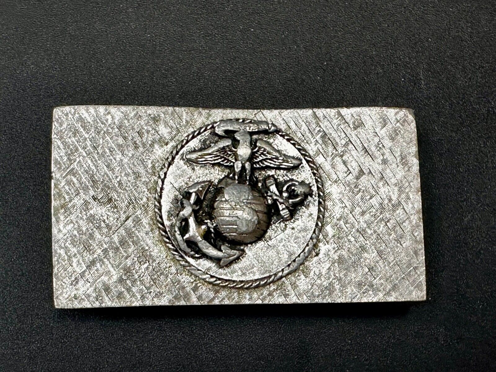 United States Marines Corps USA Military Emblem Silver Tone Belt Buckle