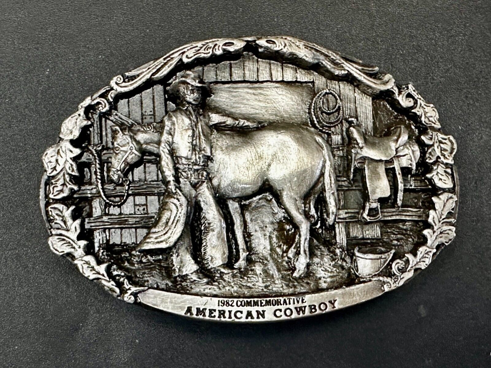 Vintage 1982 American Cowboy Commemorative Vintage Arroyo Grande Belt Buckle
