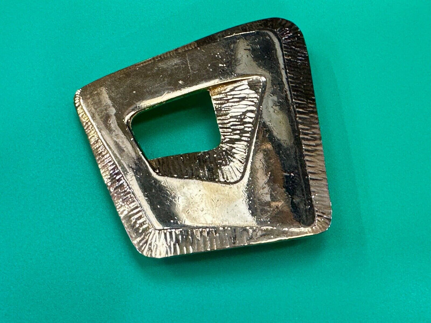 Abstract Open Work Cut Out  Brass Tone Hippy Boho Belt Buckle