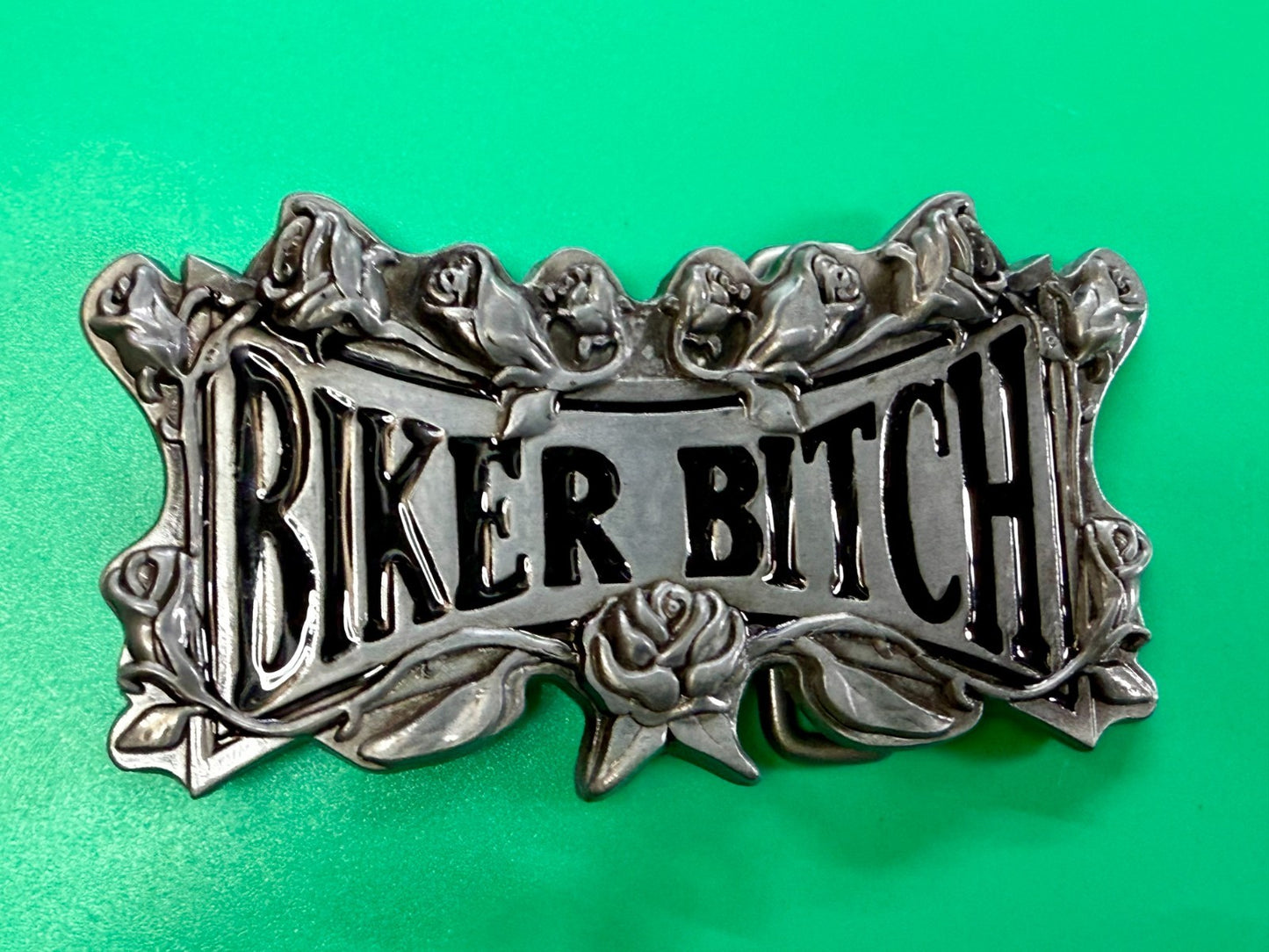 BIKER BITCH Statement Funny Cool Novelty Motorcycle Lady Biker Rider Belt Buckle