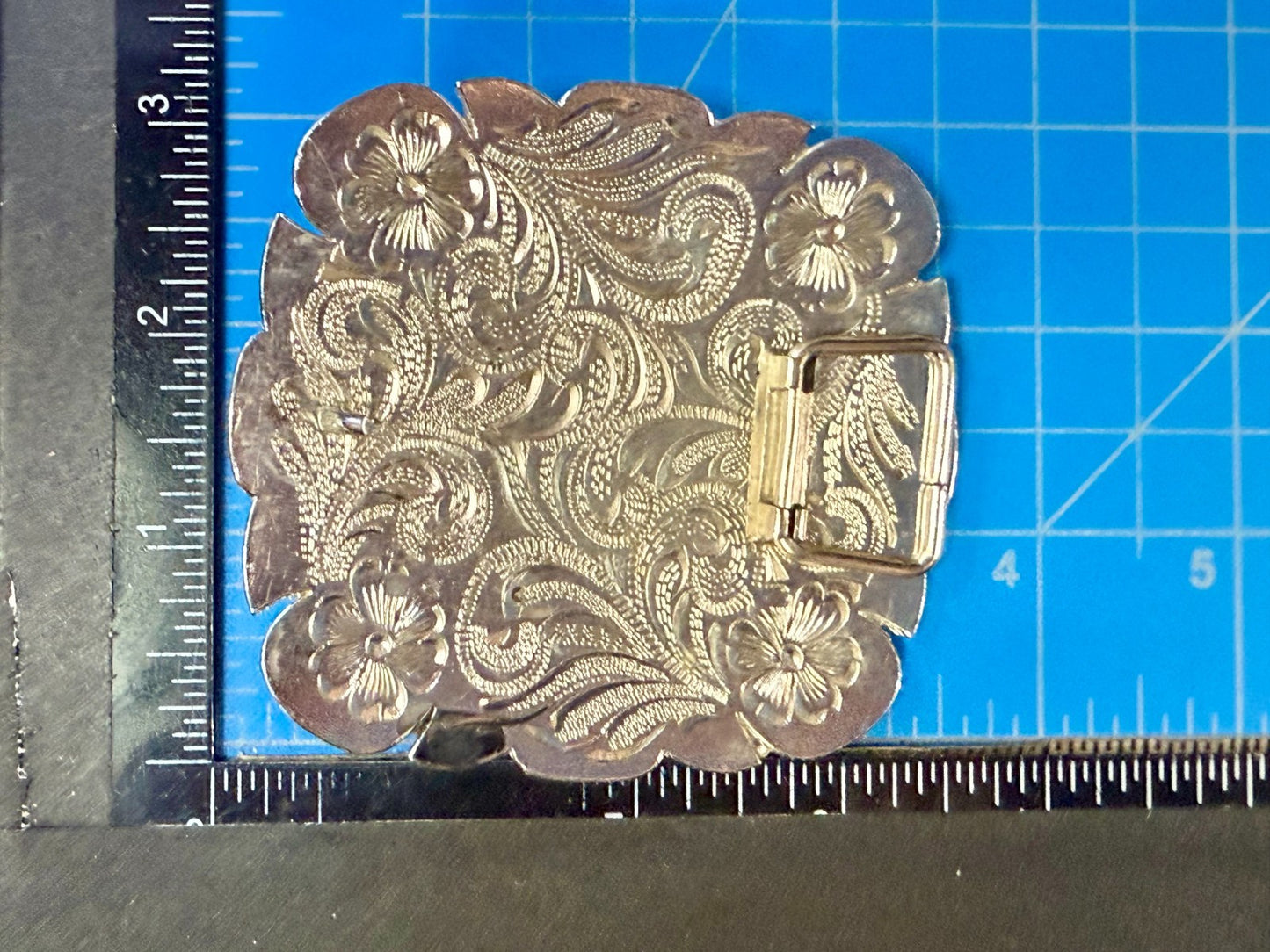 Artisan? Engraved Silver Color Western Framed Belt Buckle for 3/4" Belt 
