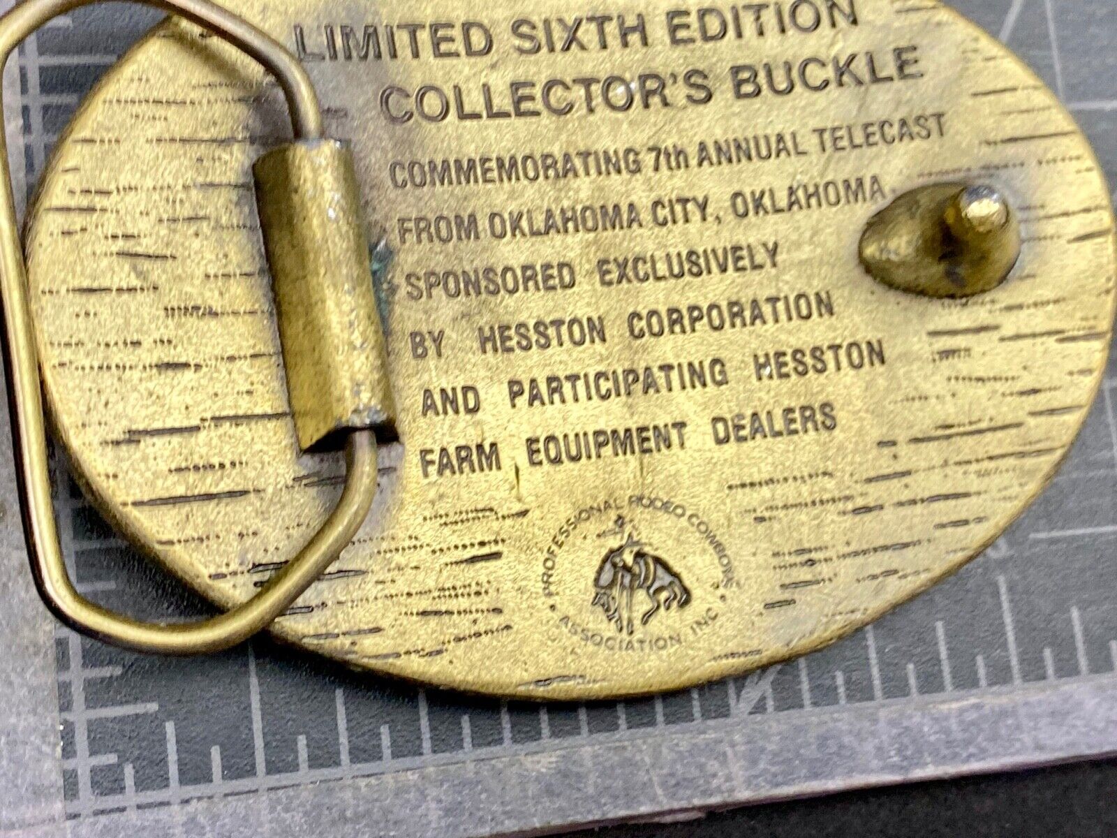 1980 NFR National Finals Rodeo Hesston Adult Cowboy Buckle, Sixth Edition 