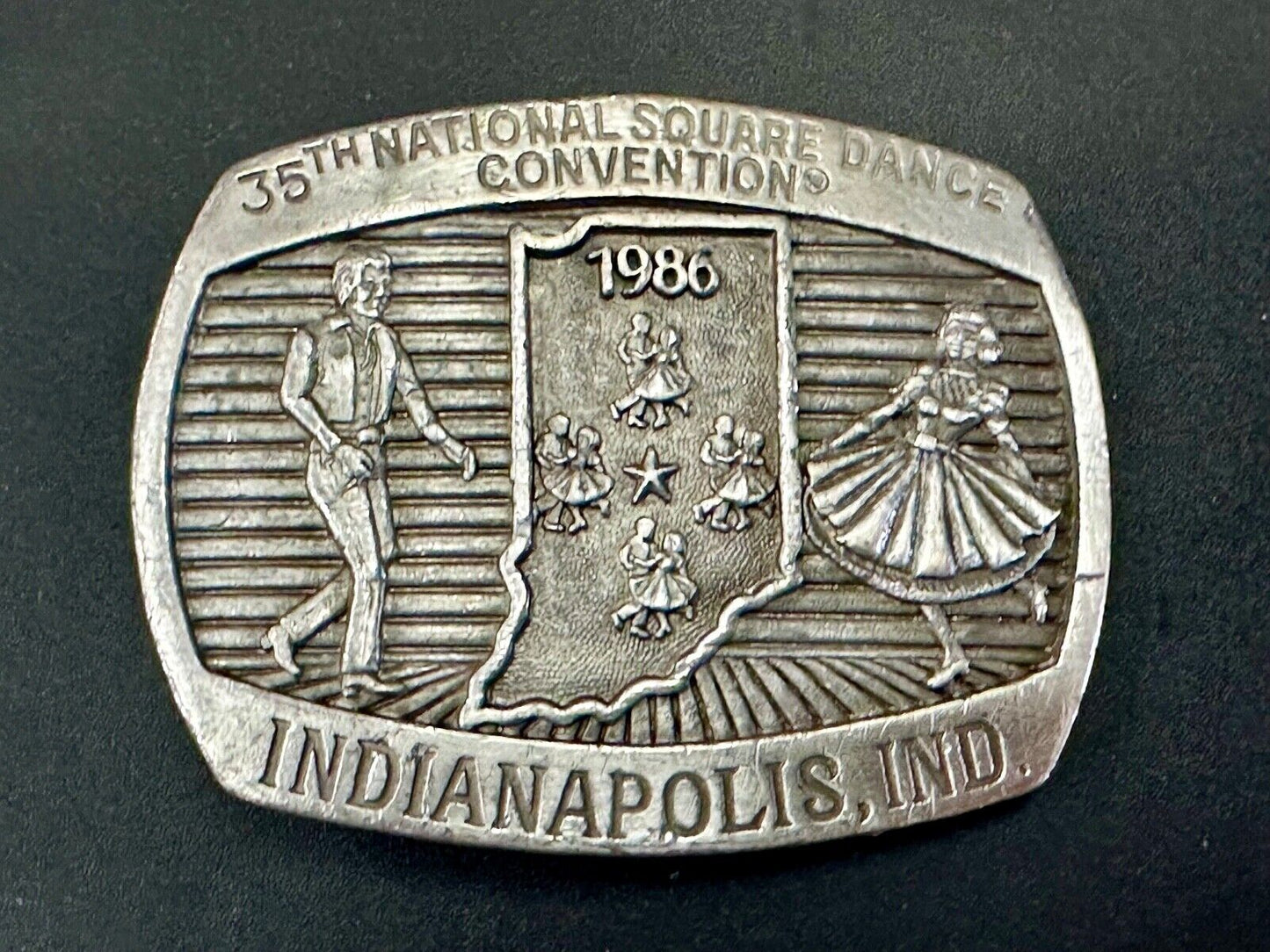 35th National Square Dance Convention 1986 Indianapolis IN Vintage belt buckle