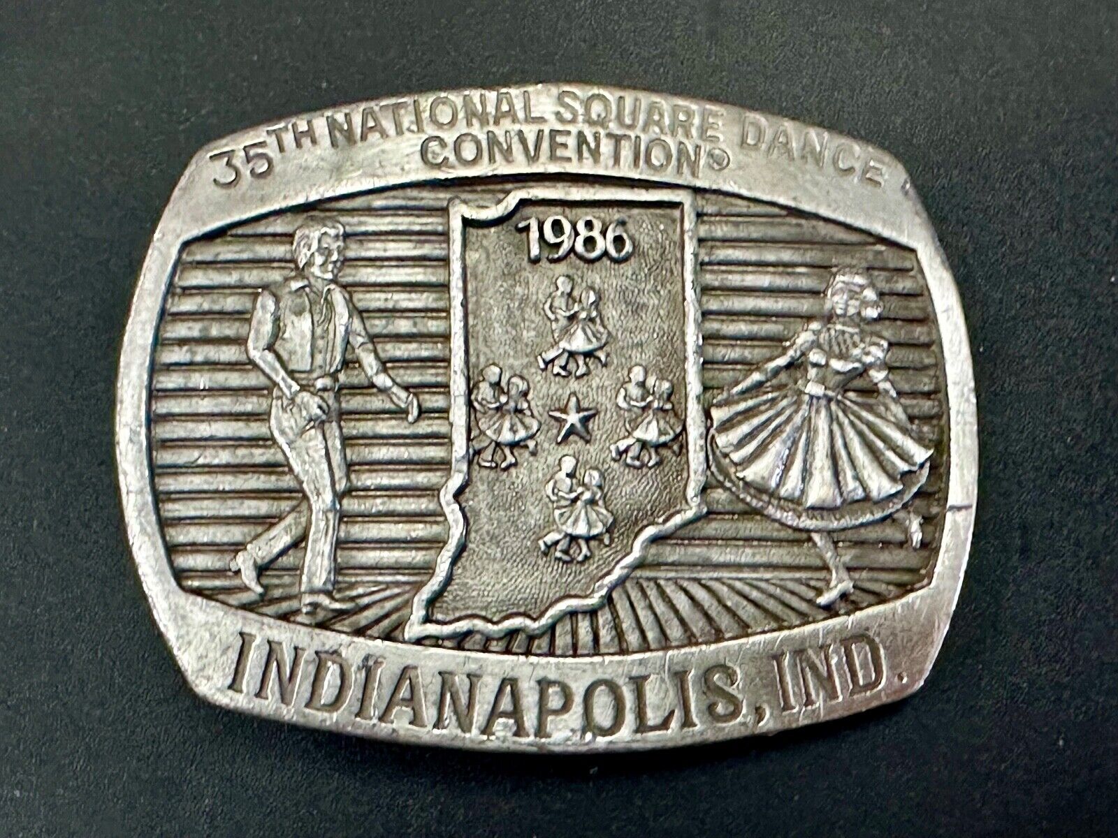 35th National Square Dance Convention 1986 Indianapolis IN Vintage belt buckle