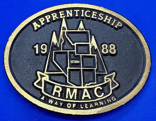 APPRENTICESHIP RMAC A WAY OF LEARNING UTAH Vintage 1988 Belt Buckle