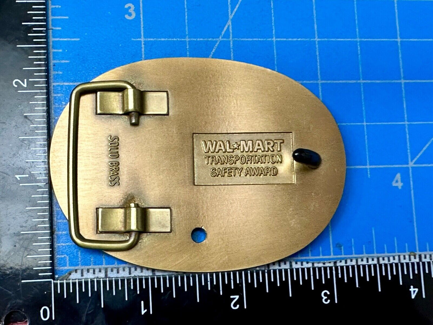 510 Waltons AR Walmart Transportation Semi Driver Safety Award Brass Belt Buckle