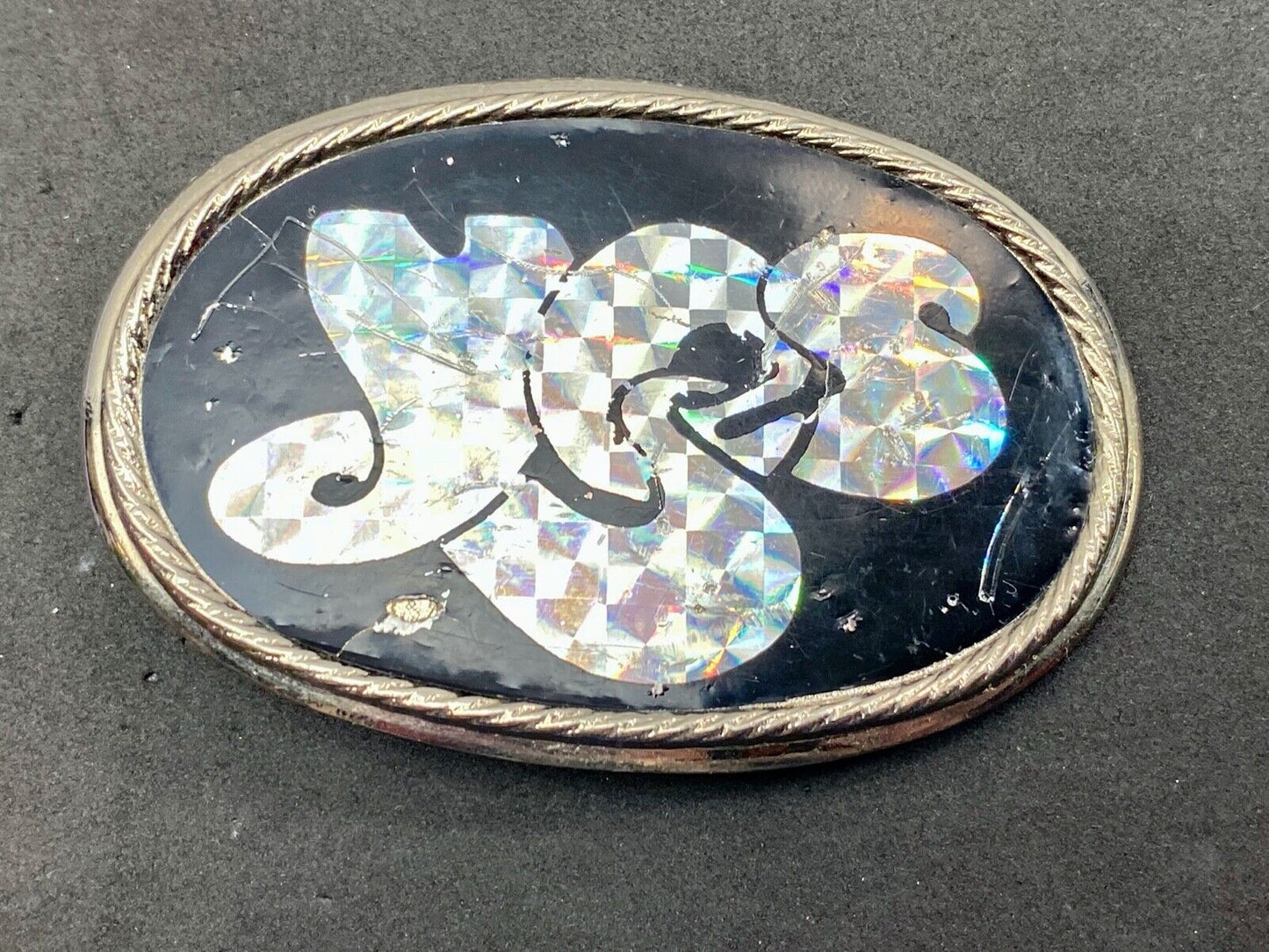  1970s **YES** MUSIC BAND COMMEMORATIVE HOLOGRAPHIC BELT BUCKLE 