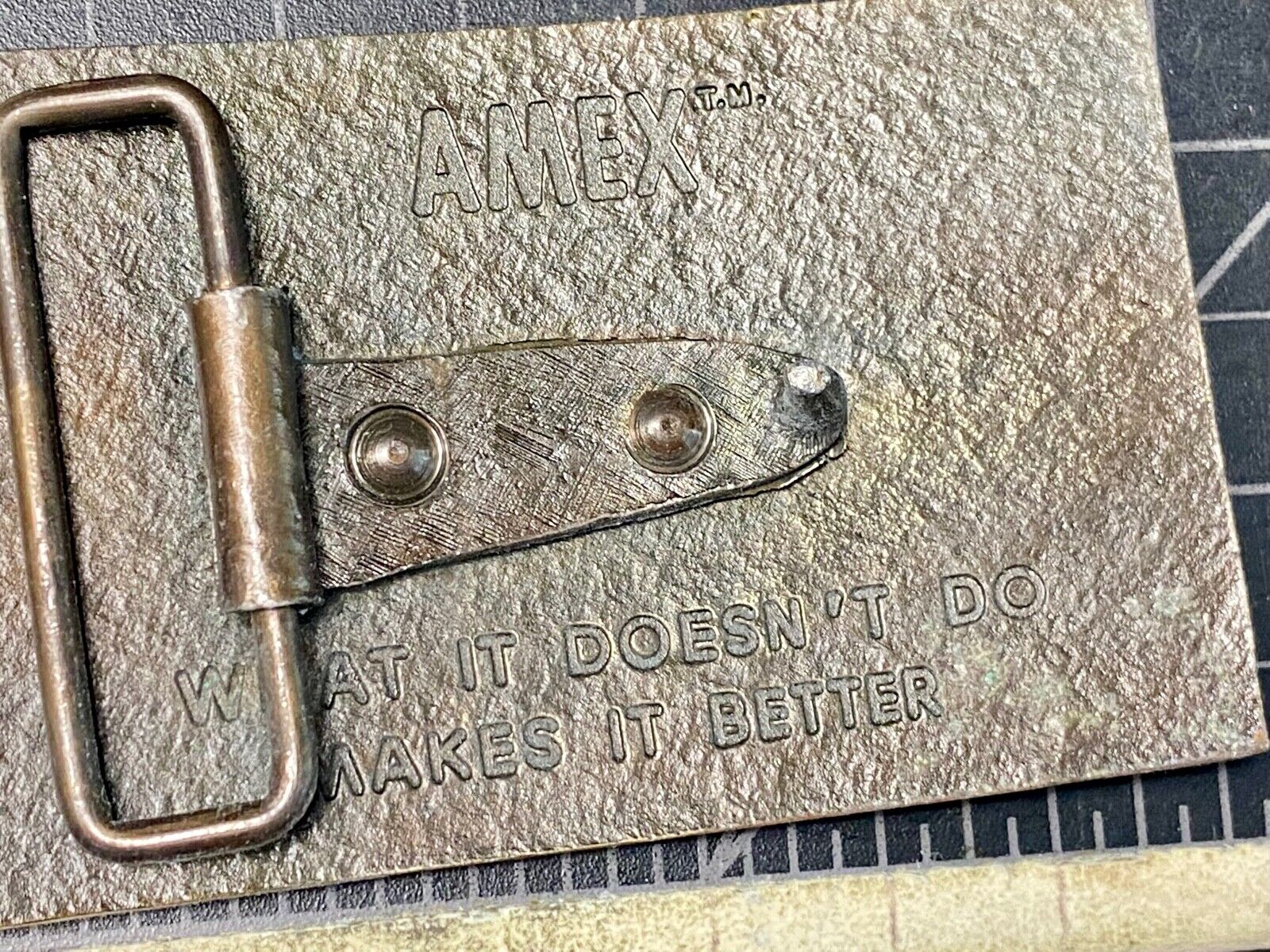VINTAGE 1970s **SOYBEANS AMEX AMCHEM** AGRICULTURE FARMING BELT BUCKLE