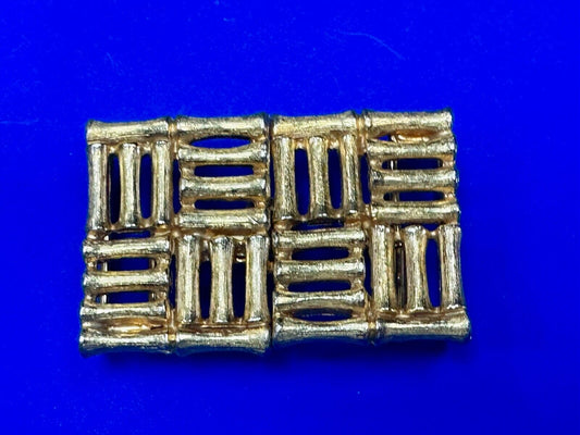 Bamboo Squares Two piece interconnecting vintage belt buckle by Mimi Di N