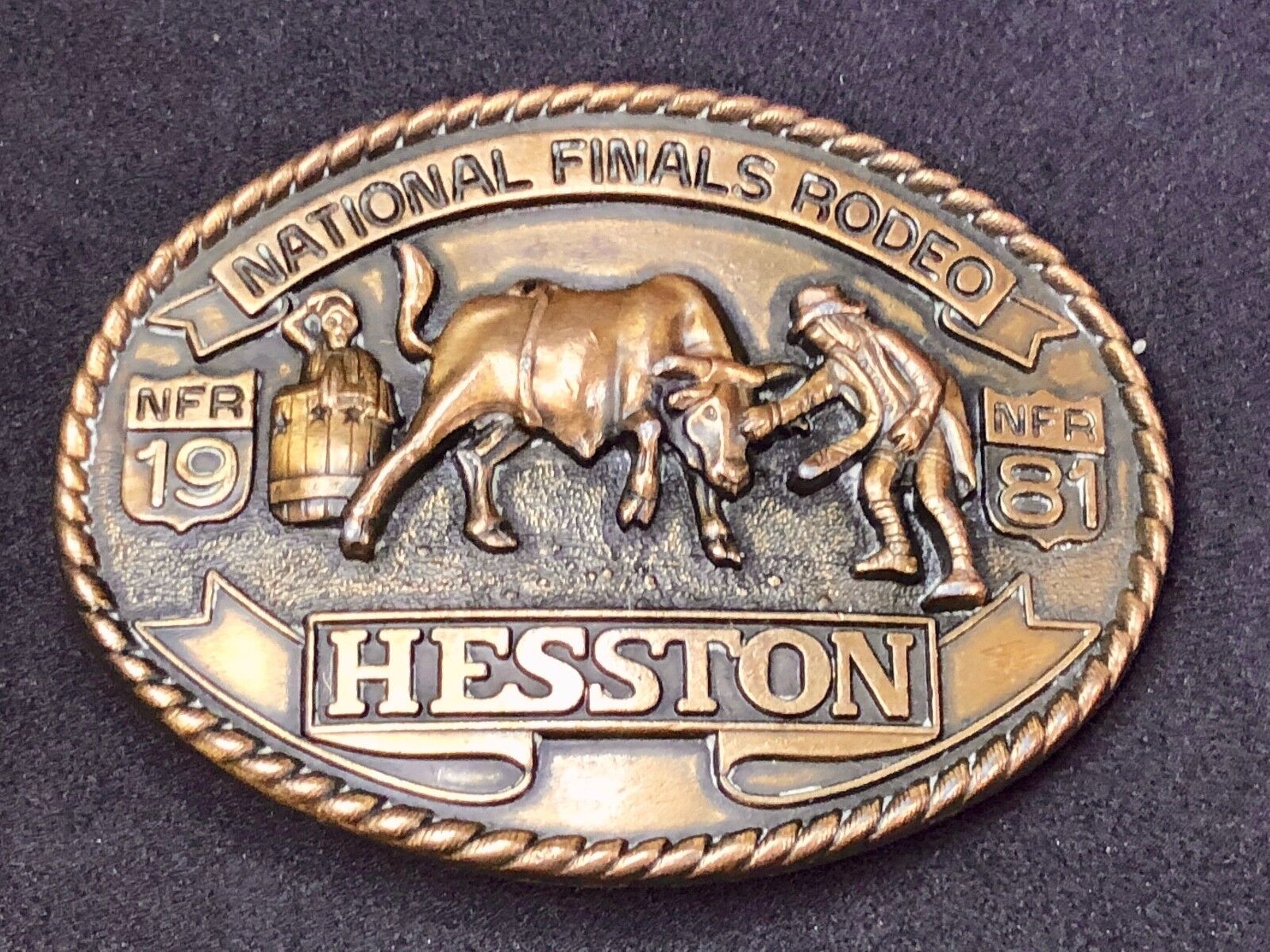 1981 Western Belt Buckle   NFR Hesston National Final Rodeo Cowboy Award 