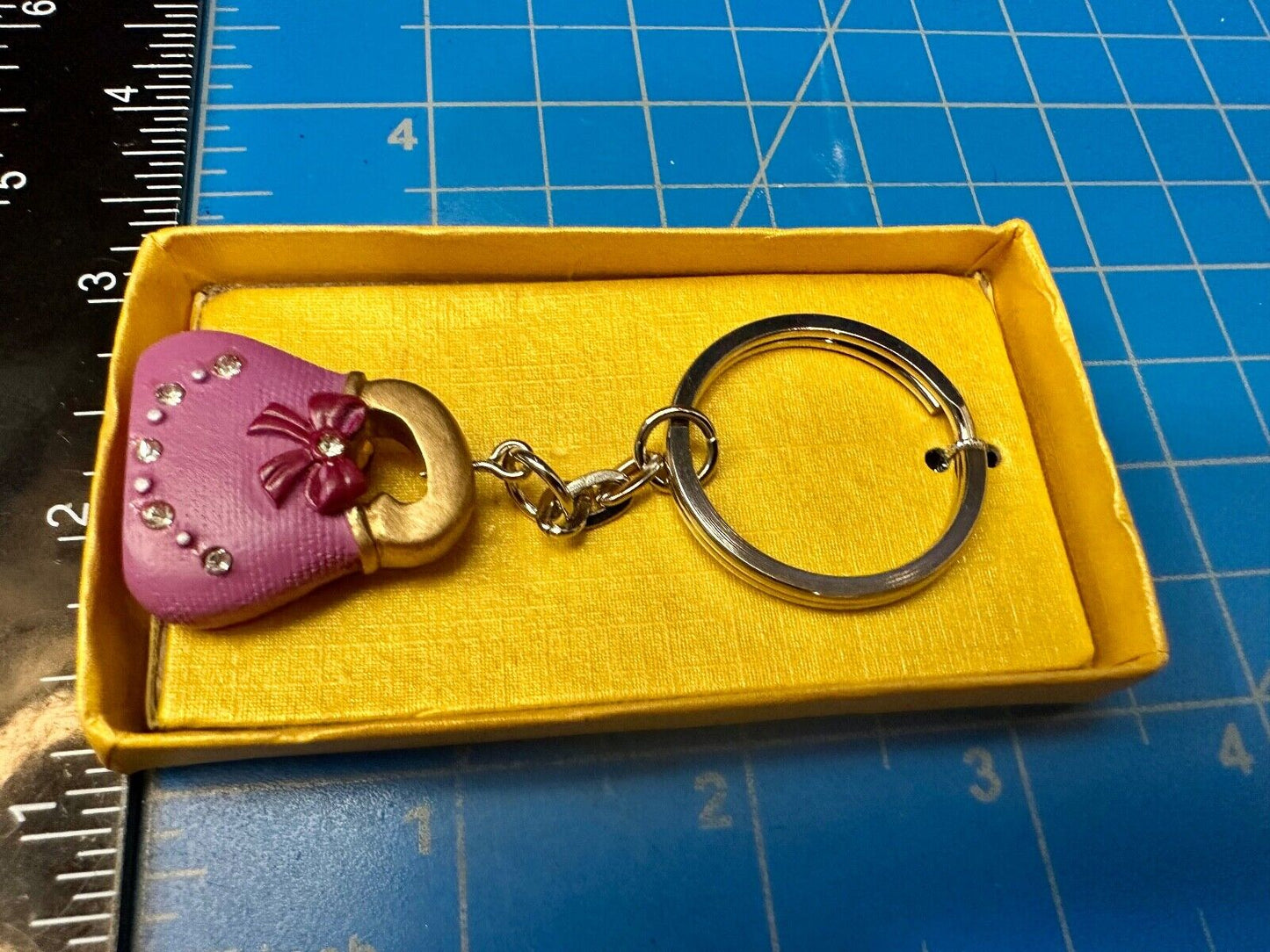 Adorable Jeweled Purple color Purse Fashioncraft Keychain - Key Ring Chain