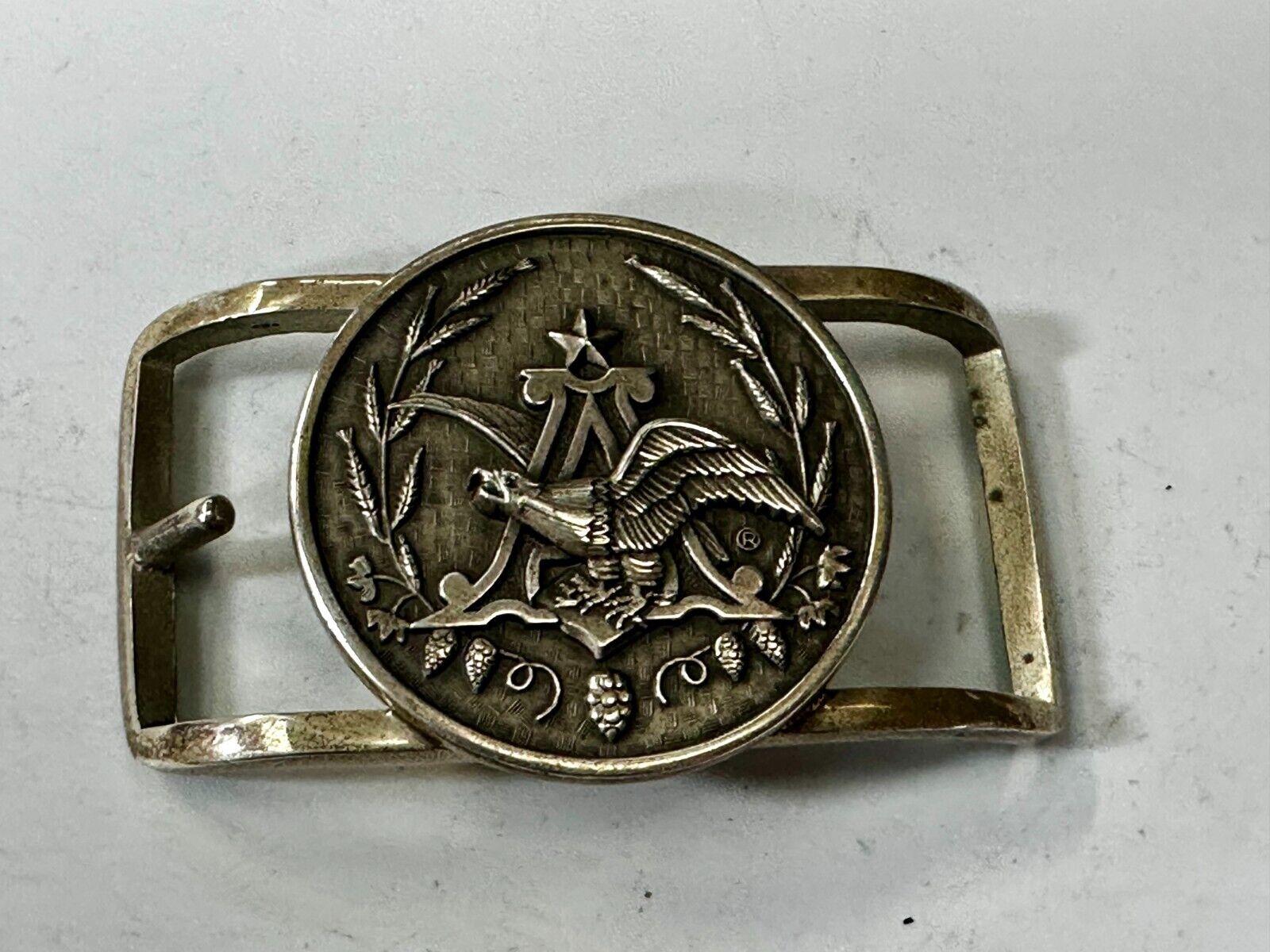 Anheuser Busch Beer Brewing Co Eagle Sterling Silver Belt Buckle