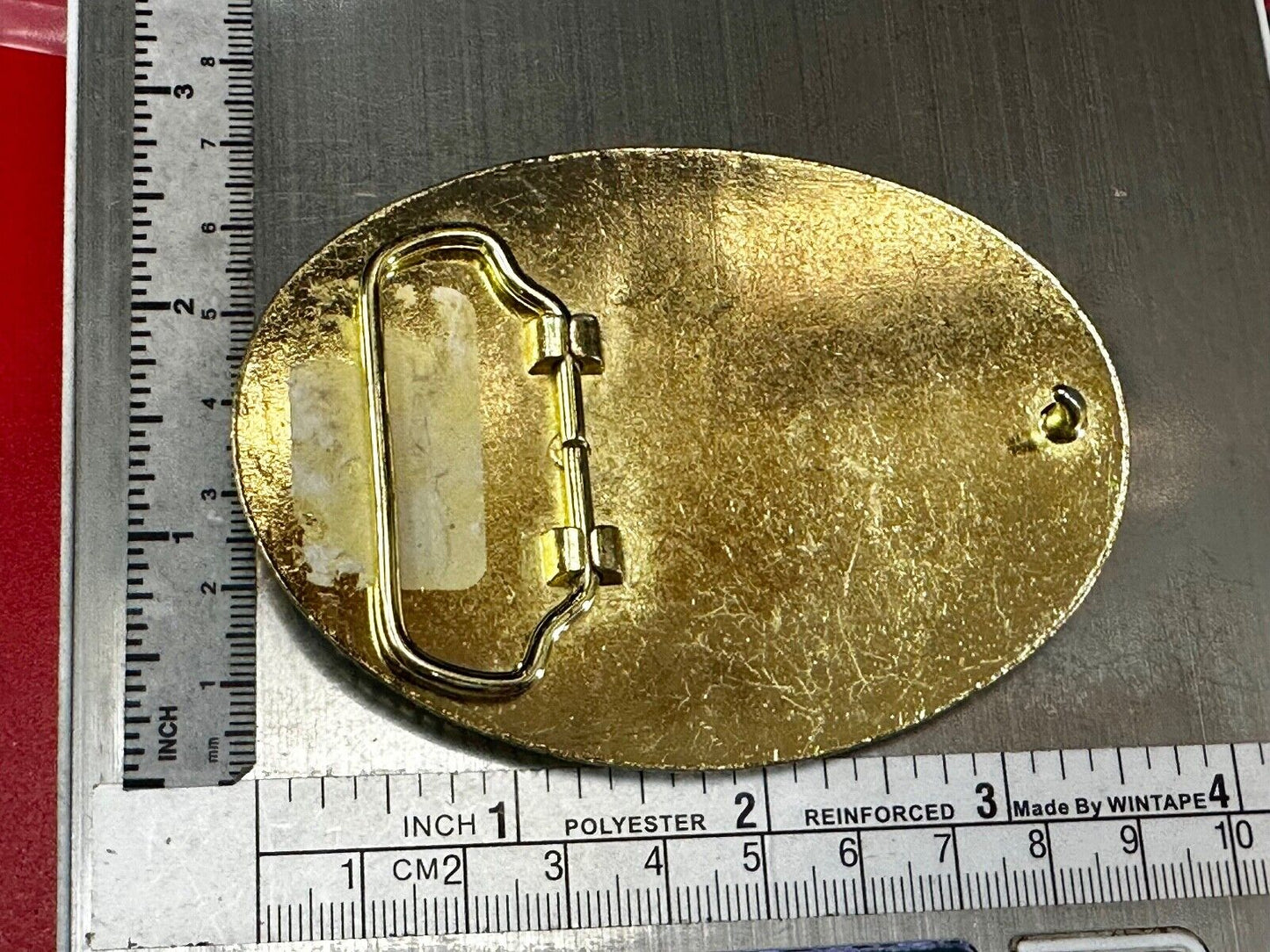 The Great State of Texas Star & Flag western USA made Gold & Black Belt Buckle