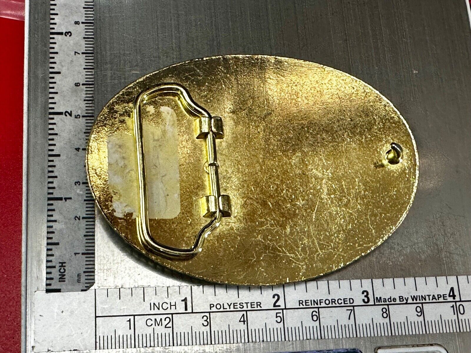 The Great State of Texas Star & Flag western USA made Gold & Black Belt Buckle